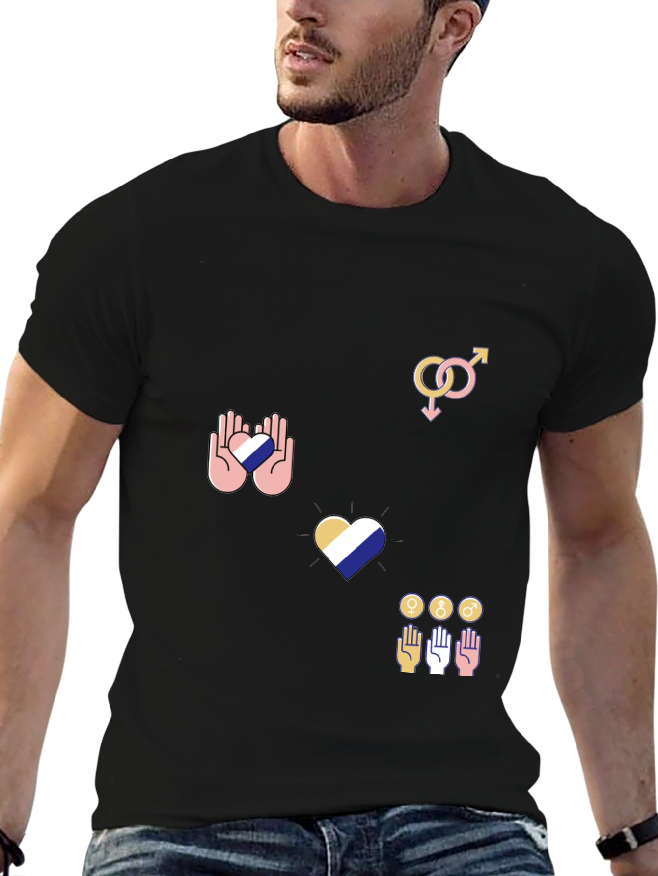 Pride Graphic Tee - Black Cotton Blend