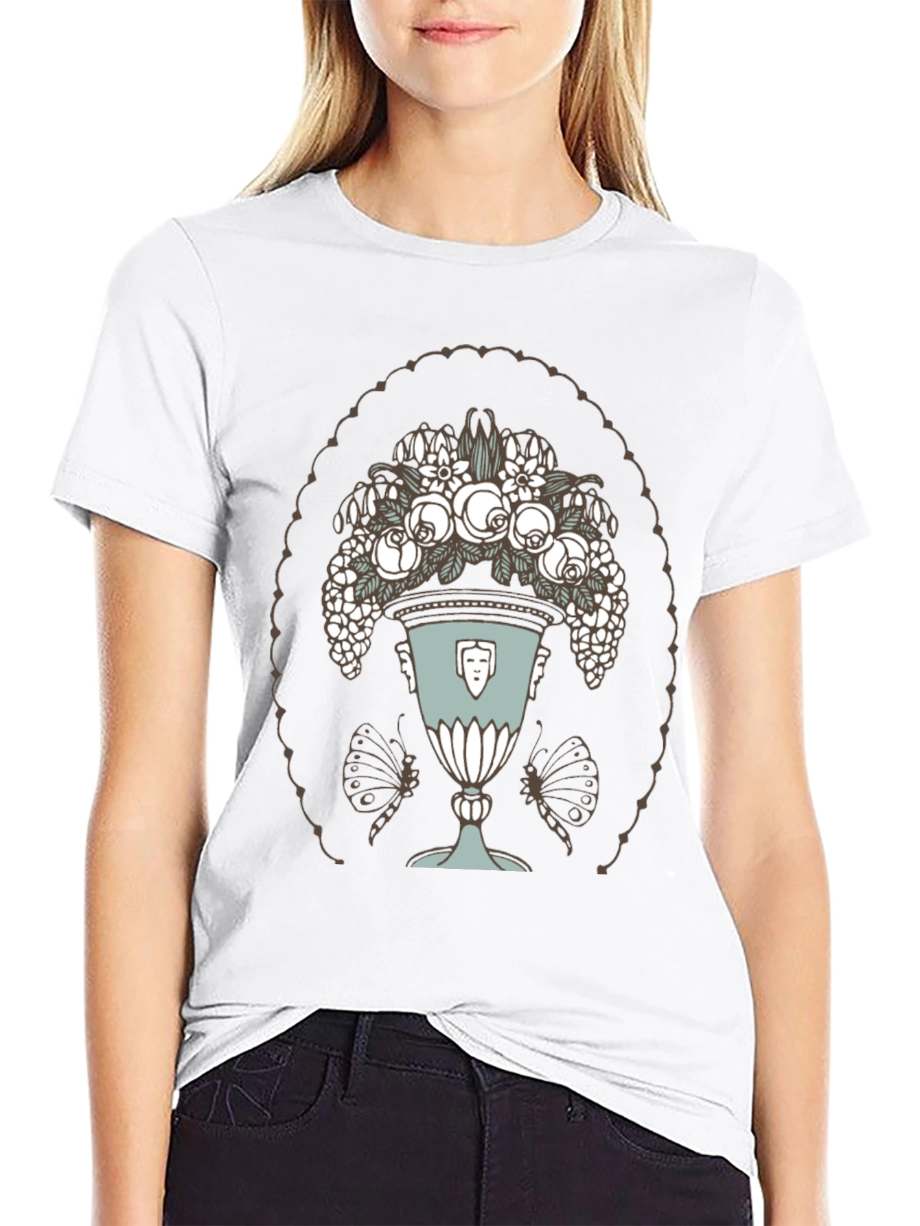 Floral Vase Graphic T-Shirt