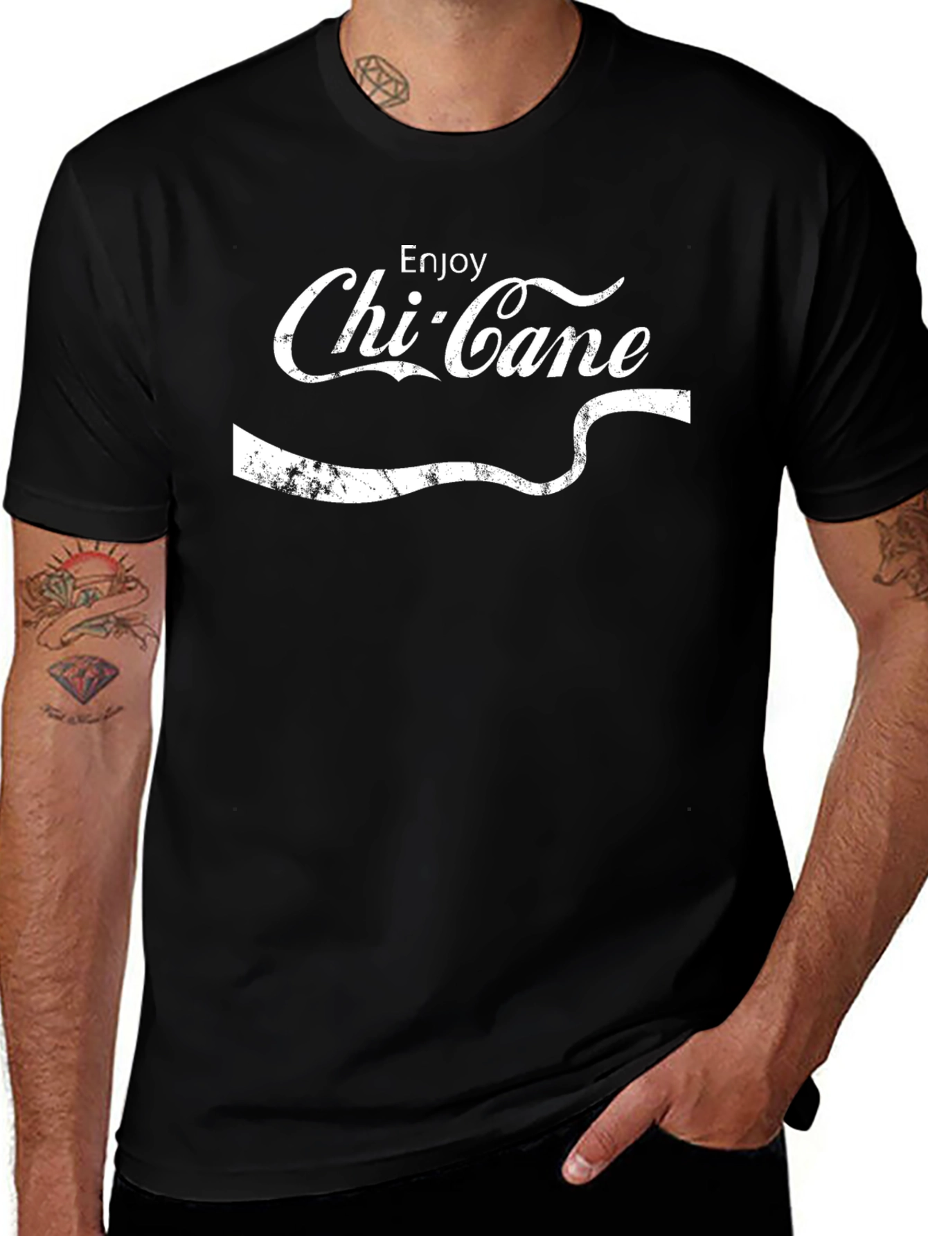 Enjoy Chi-Cane Black Graphic T-Shirt