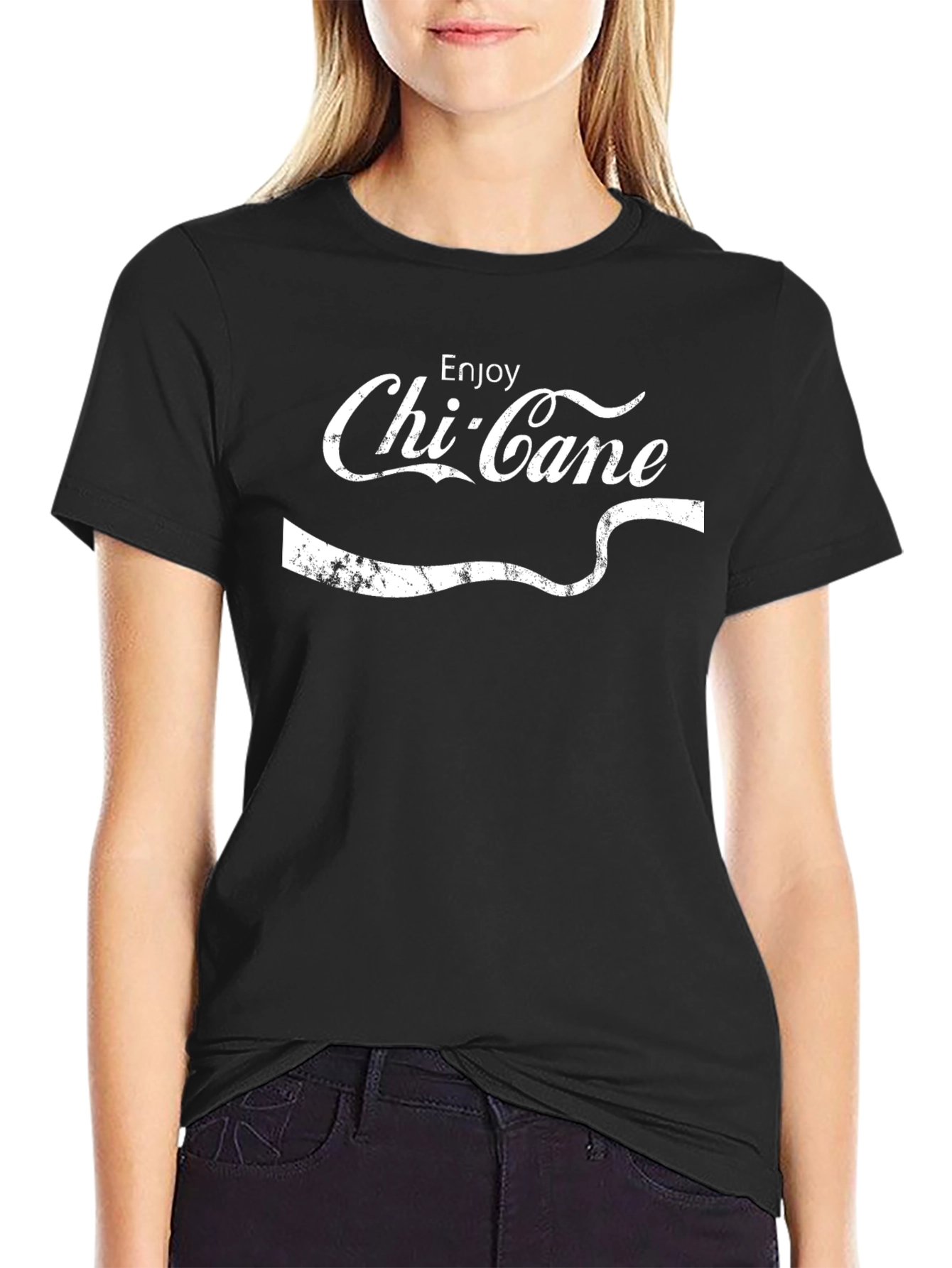 Enjoy Chi-Cane Black Graphic T-Shirt