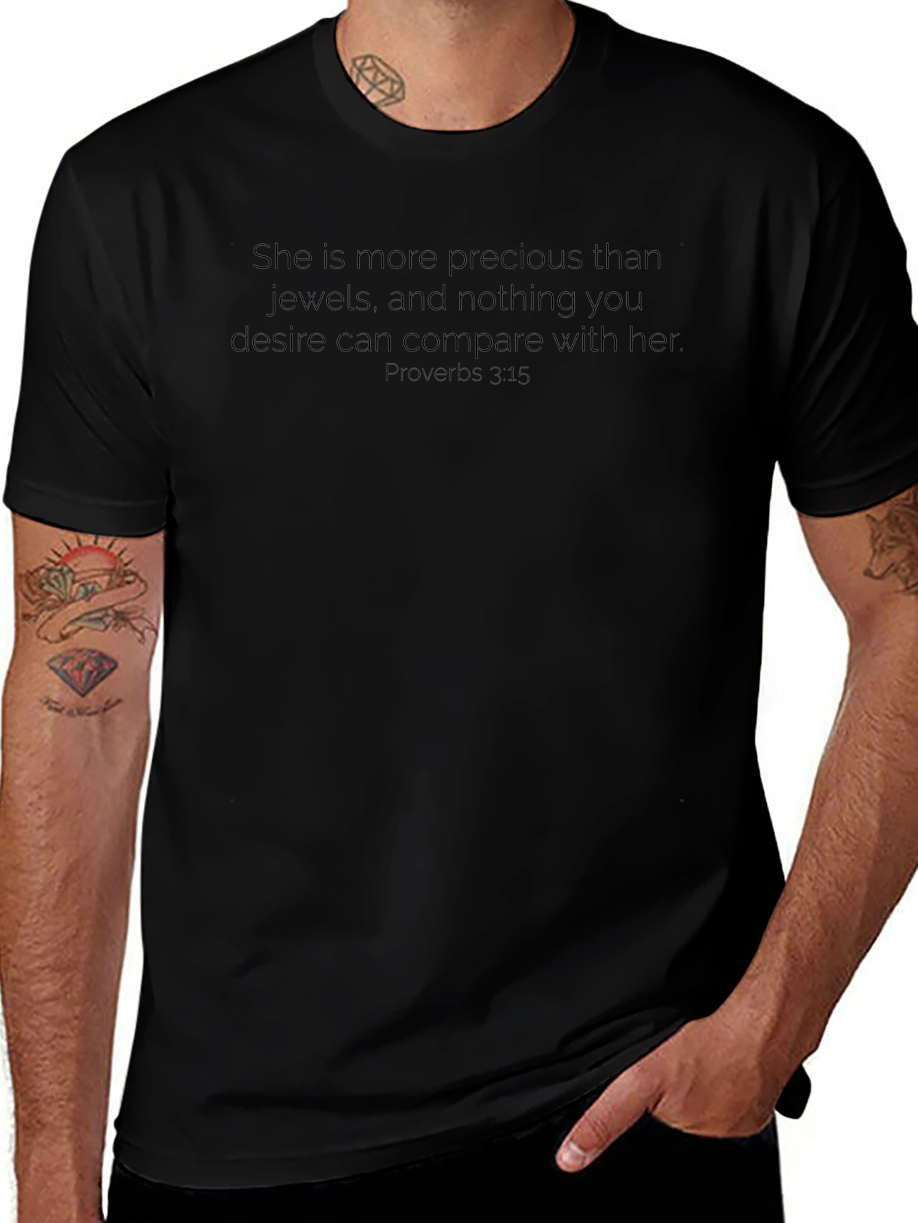 Precious Jewels Graphic T-Shirt - Proverbs 3:15 - Black