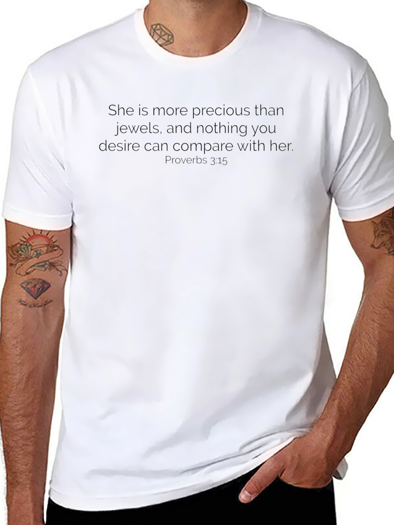 Precious Jewels Graphic T-Shirt - Proverbs 3:15 - Black