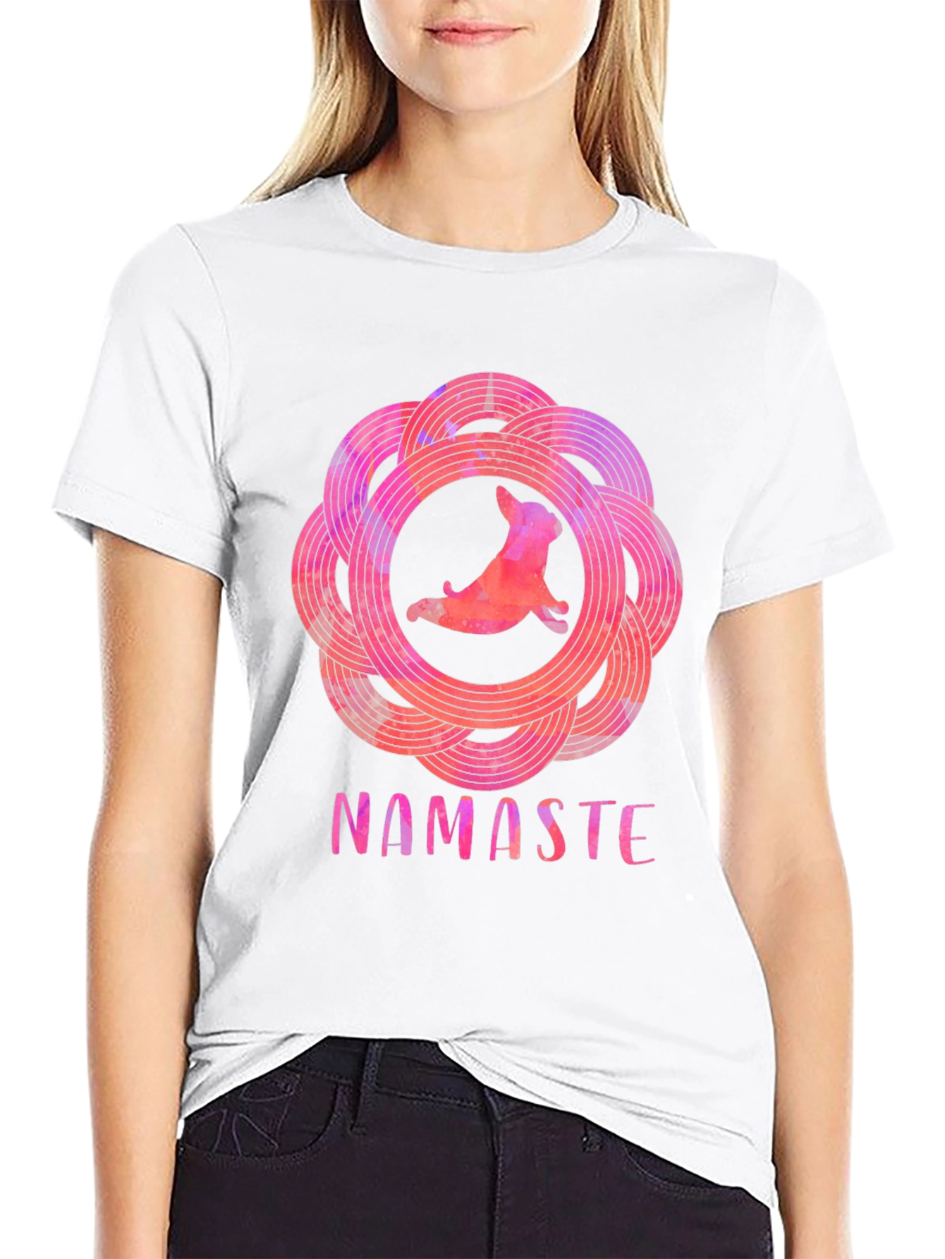 Namaste Yoga Dog Graphic Tee - Relaxed Fit