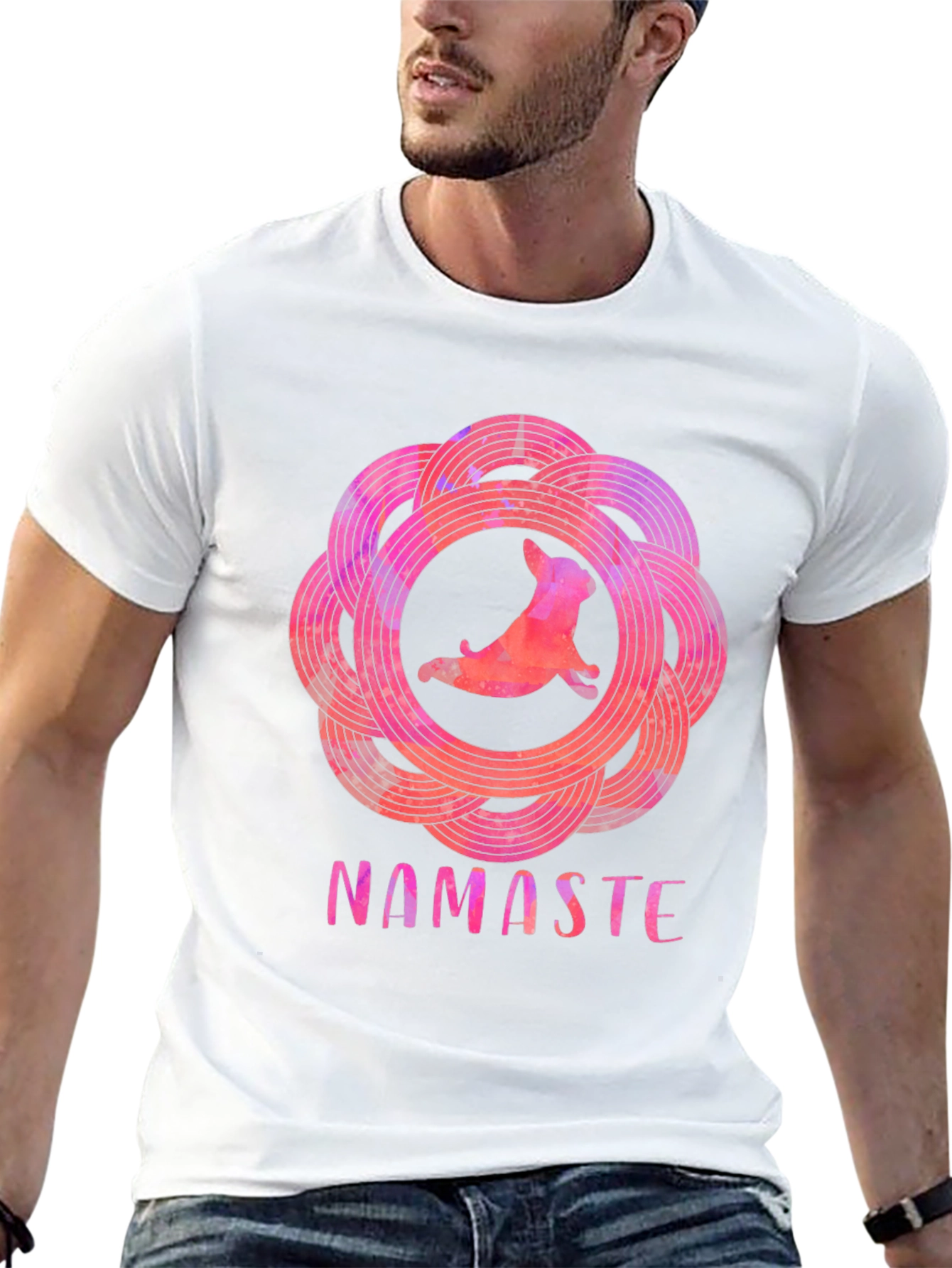 Namaste Yoga Dog Graphic Tee - Relaxed Fit