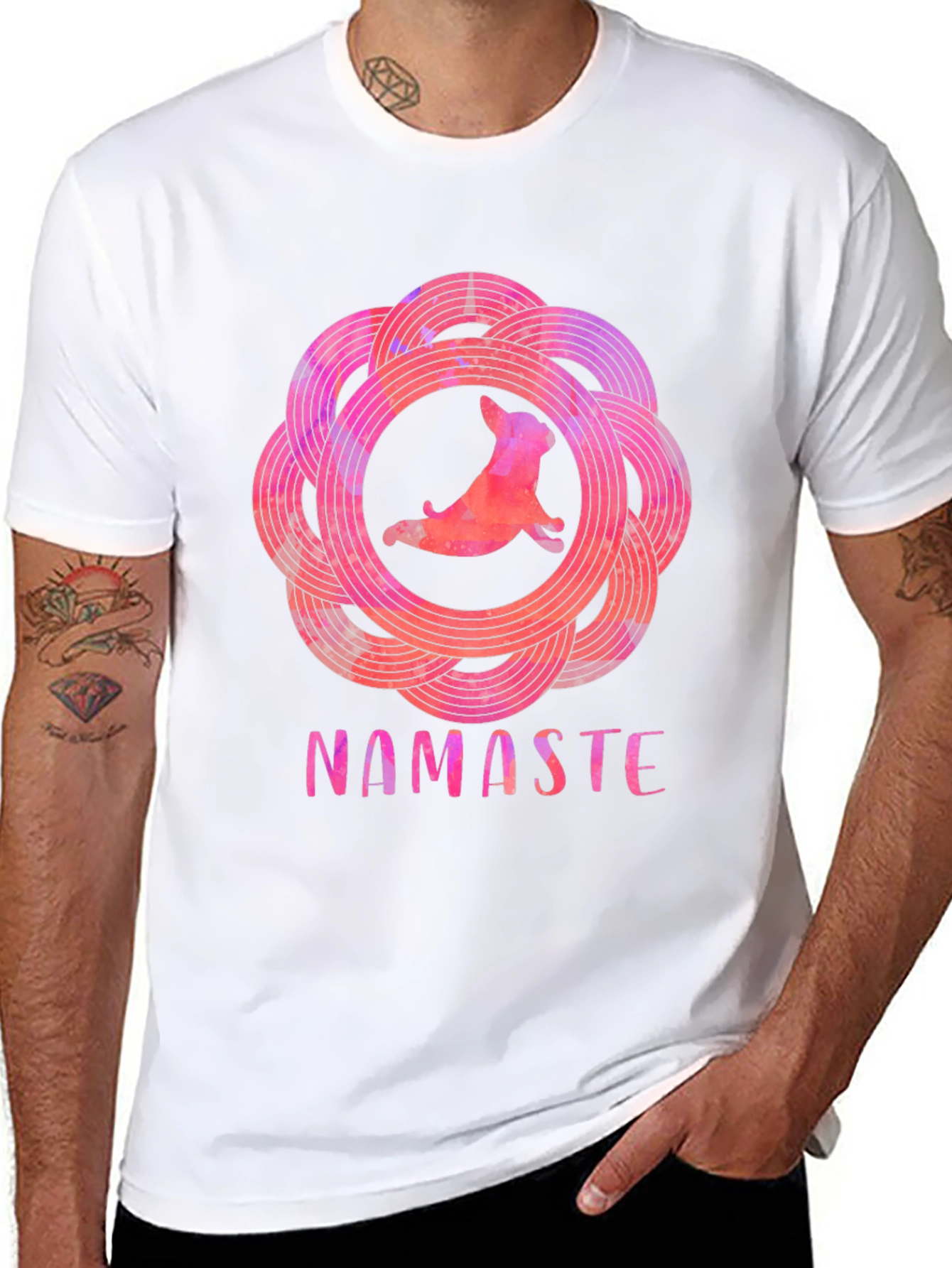 Namaste Yoga Dog Graphic Tee - Relaxed Fit