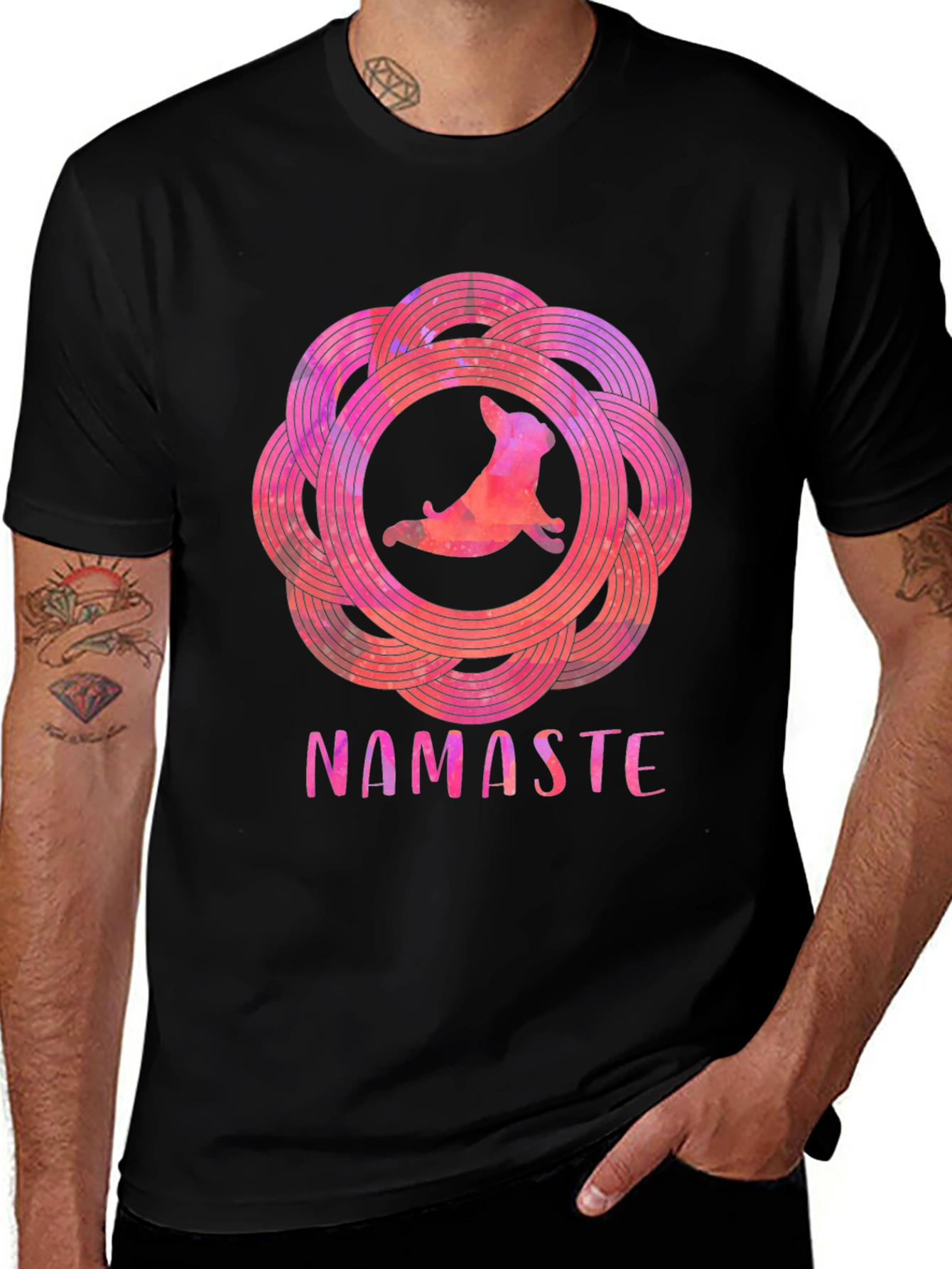 Namaste Yoga Dog Graphic Tee - Relaxed Fit