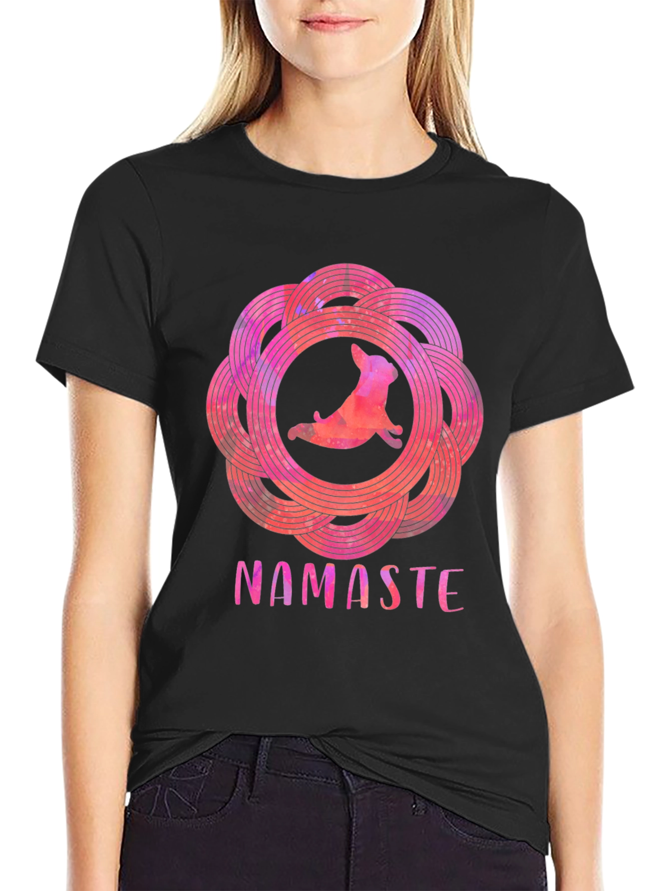 Namaste Yoga Dog Graphic Tee - Relaxed Fit
