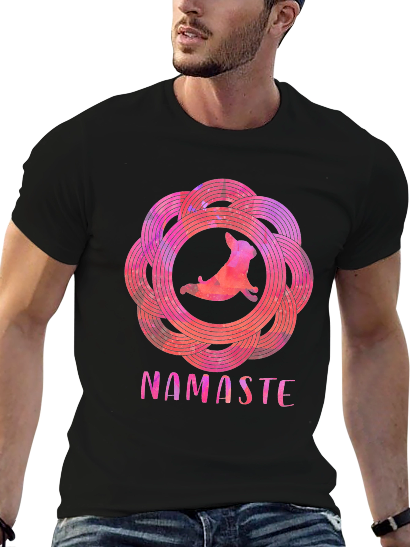 Namaste Yoga Dog Graphic Tee - Relaxed Fit