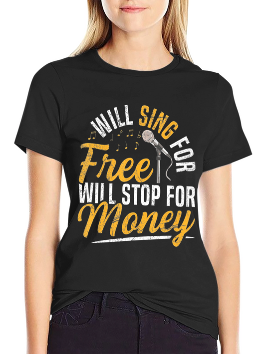 Will Sing for Free Mens Black T-Shirt