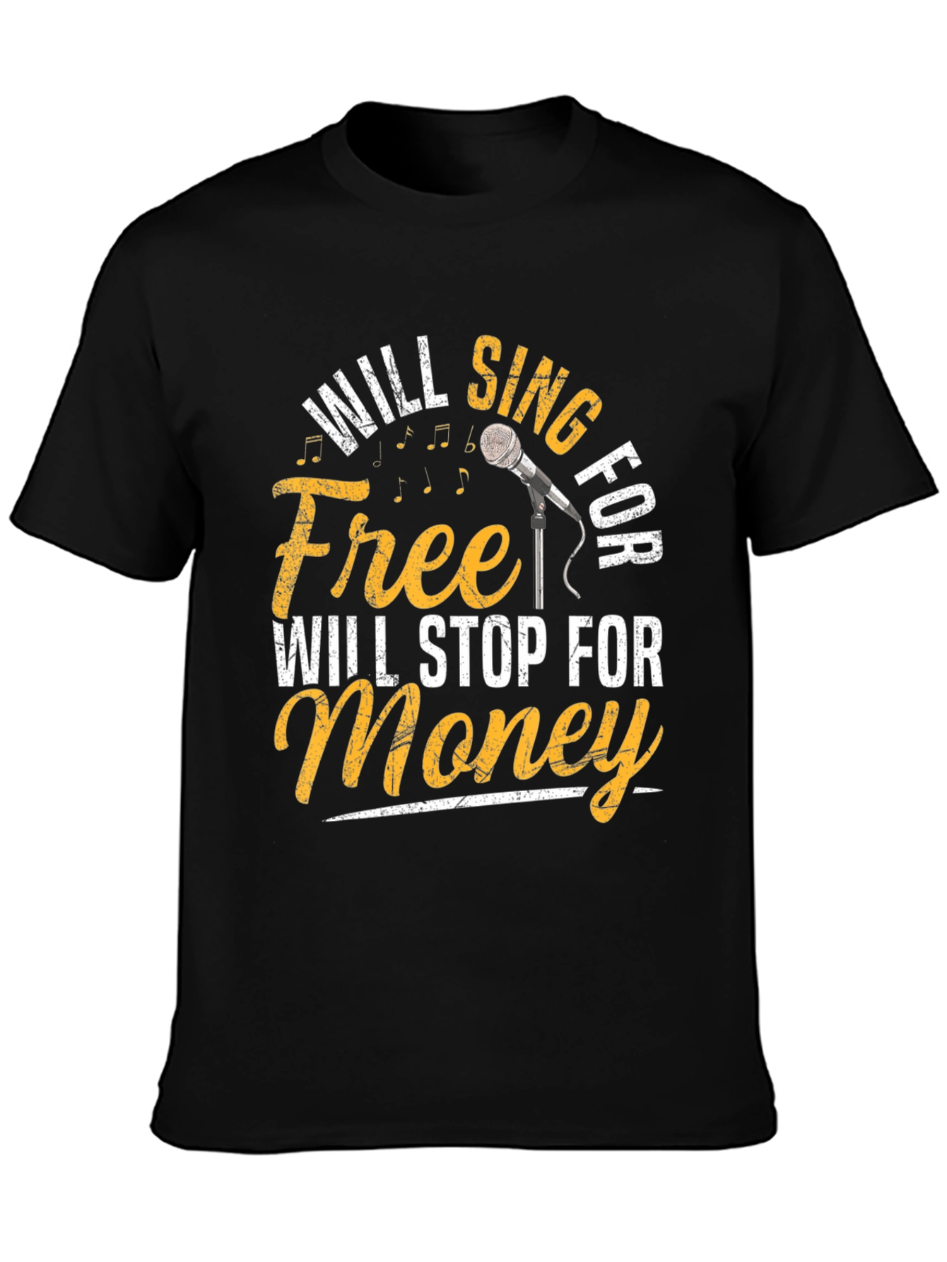 Will Sing for Free Mens Black T-Shirt