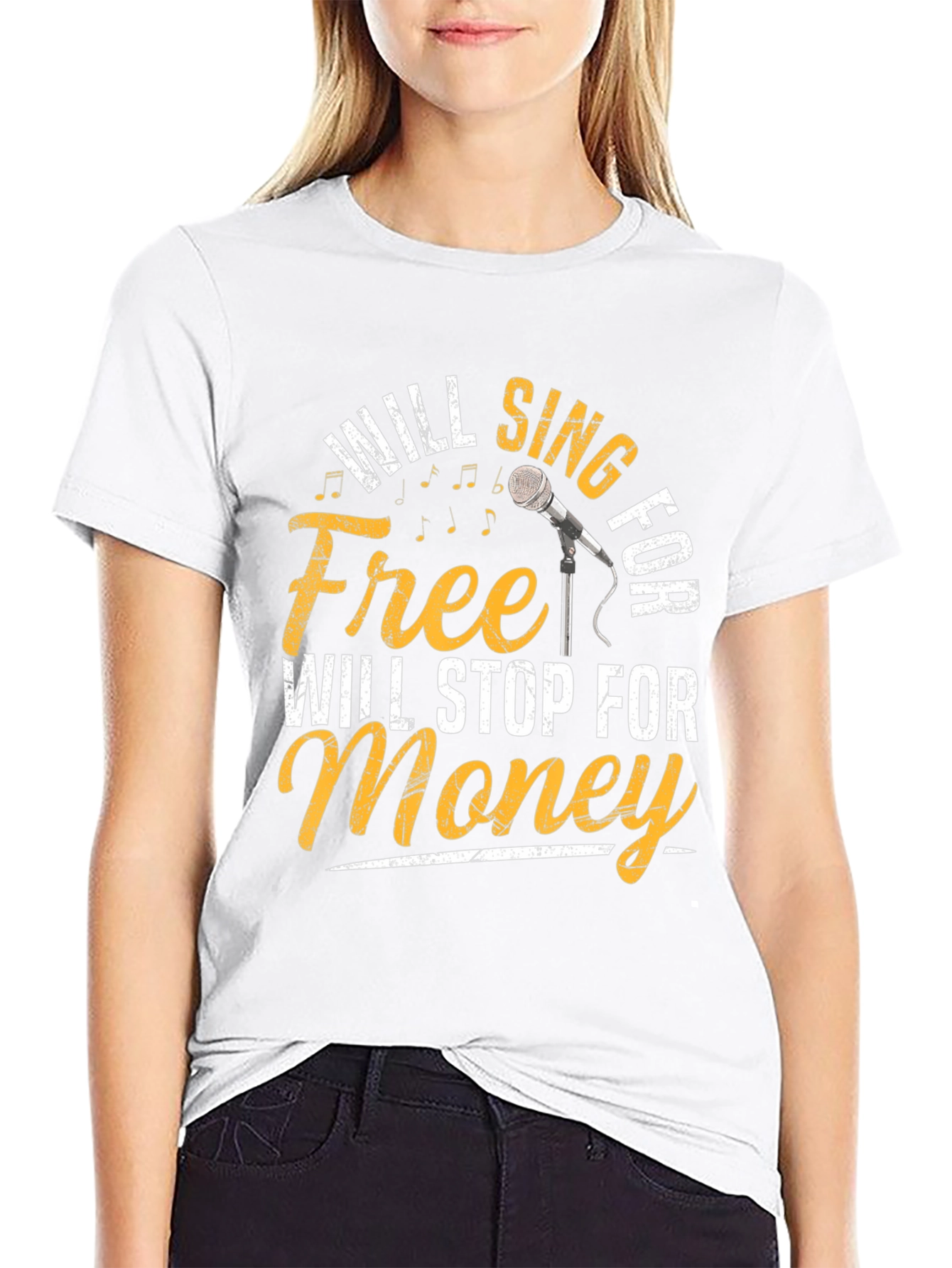 Will Sing for Free Mens Black T-Shirt
