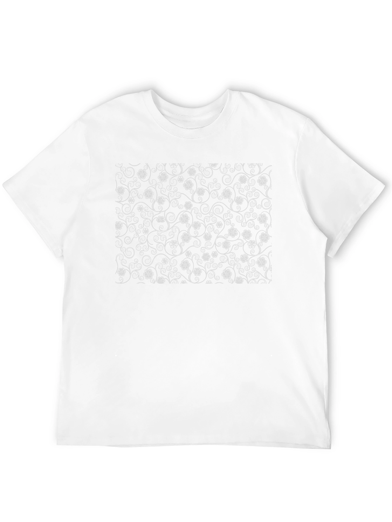 Black Floral Pattern T-Shirt