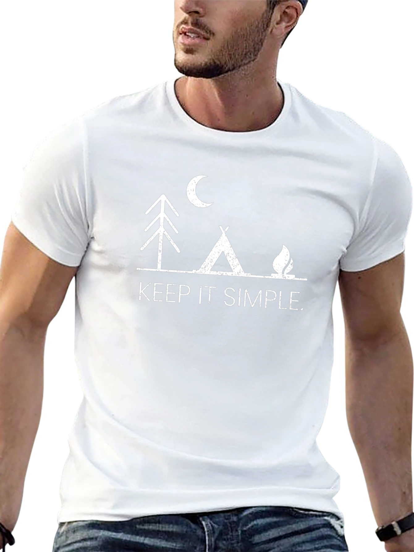 Keep It Simple Camping Graphic Tee - Black