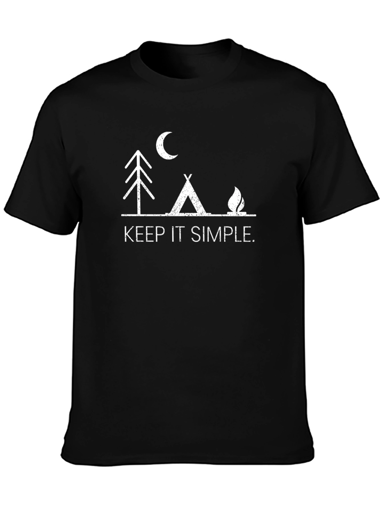 Keep It Simple Camping Graphic Tee - Black