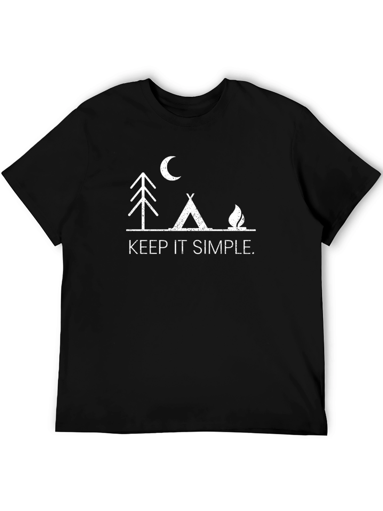 Keep It Simple Camping Graphic Tee - Black