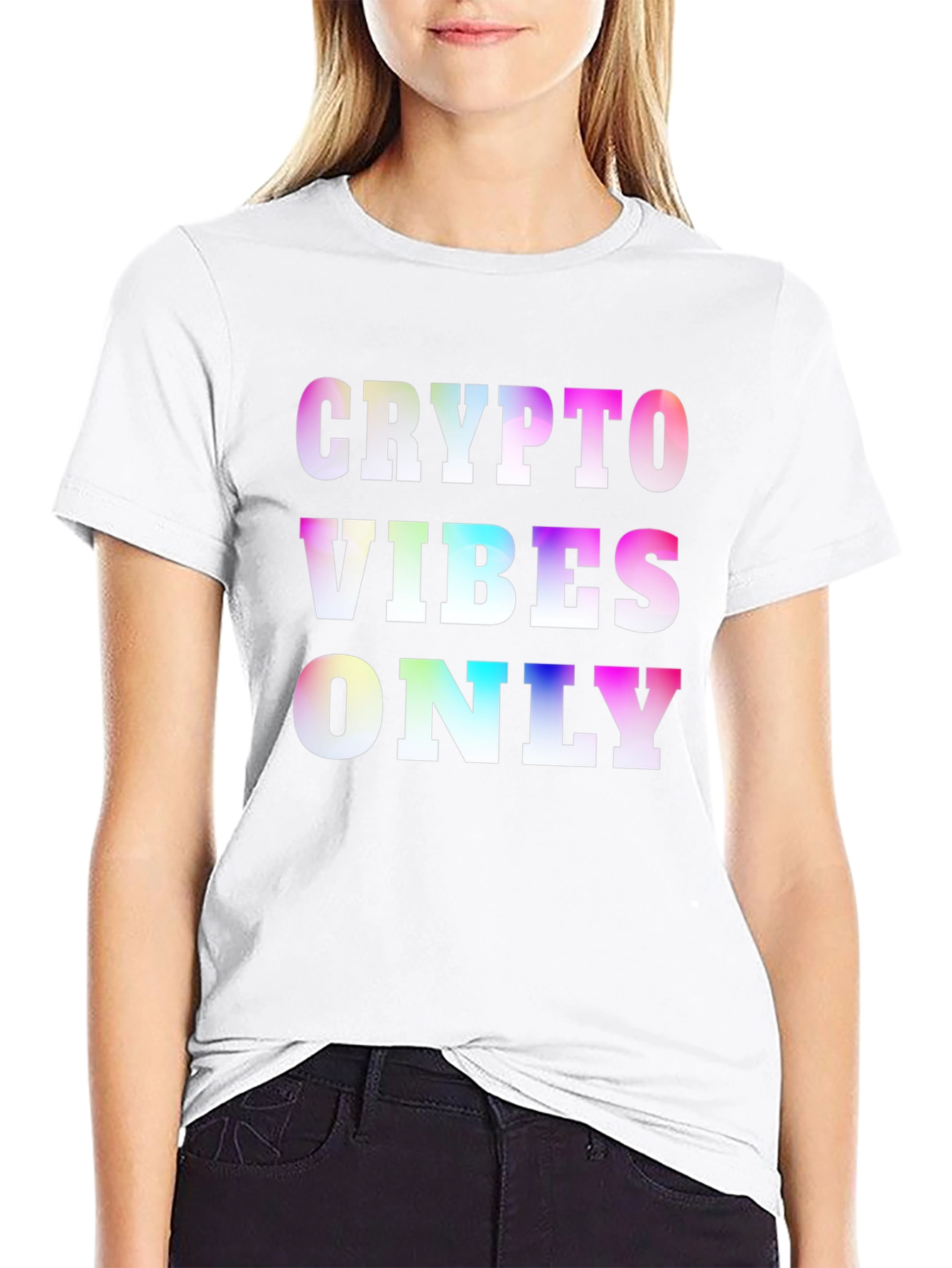 Crypto Vibes Only Rainbow Graphic Tee
