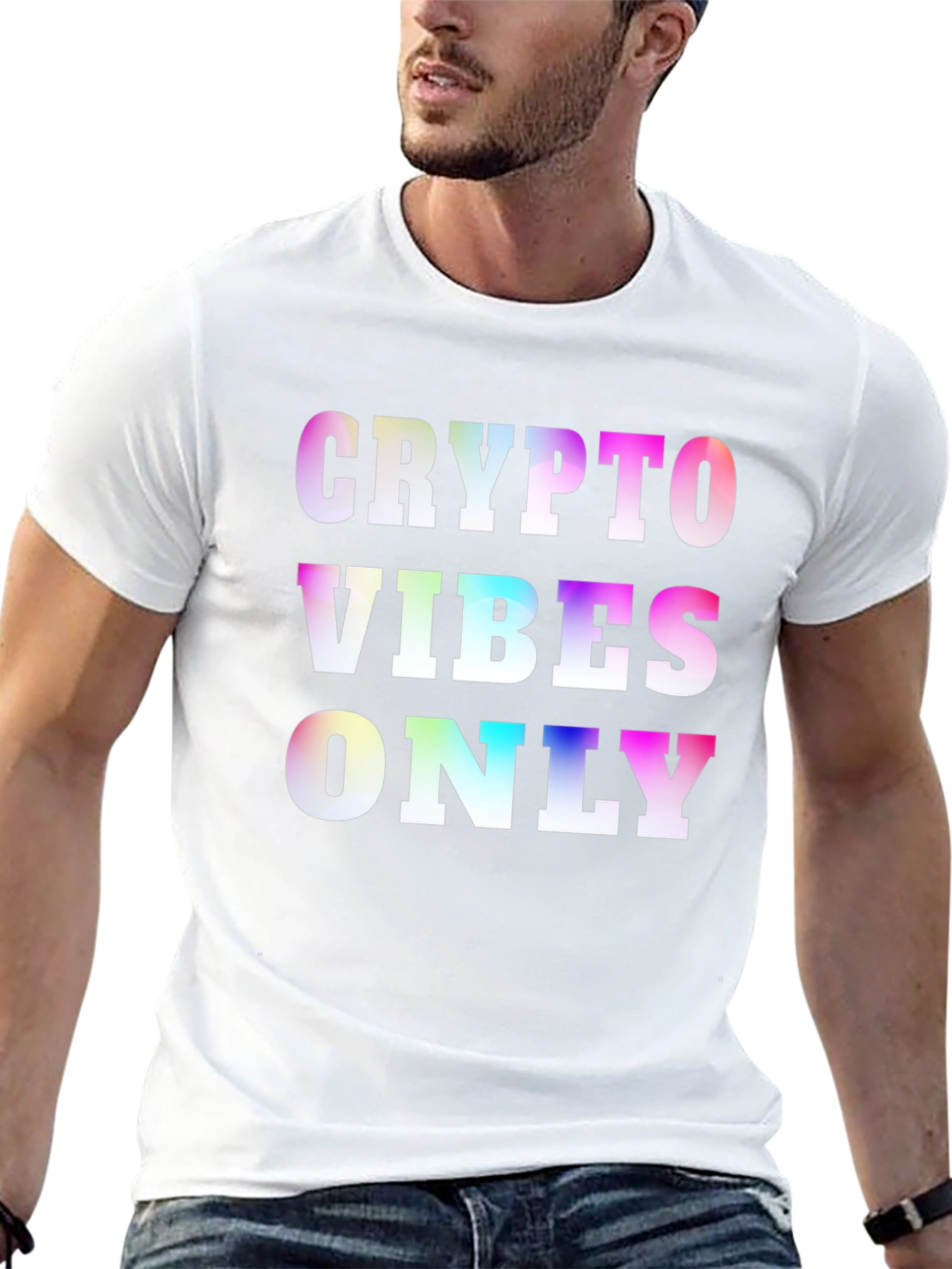 Crypto Vibes Only Rainbow Graphic Tee