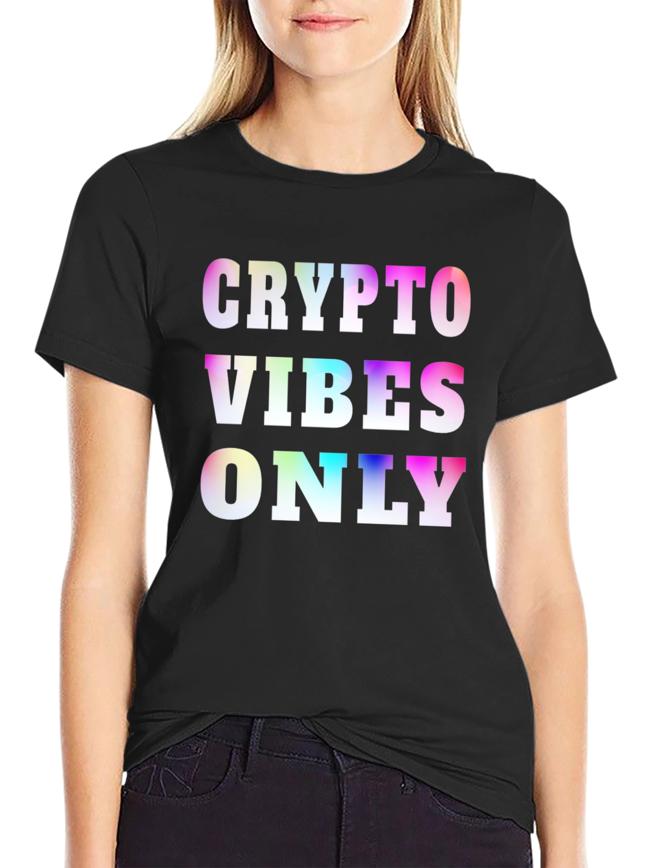 Crypto Vibes Only Rainbow Graphic Tee