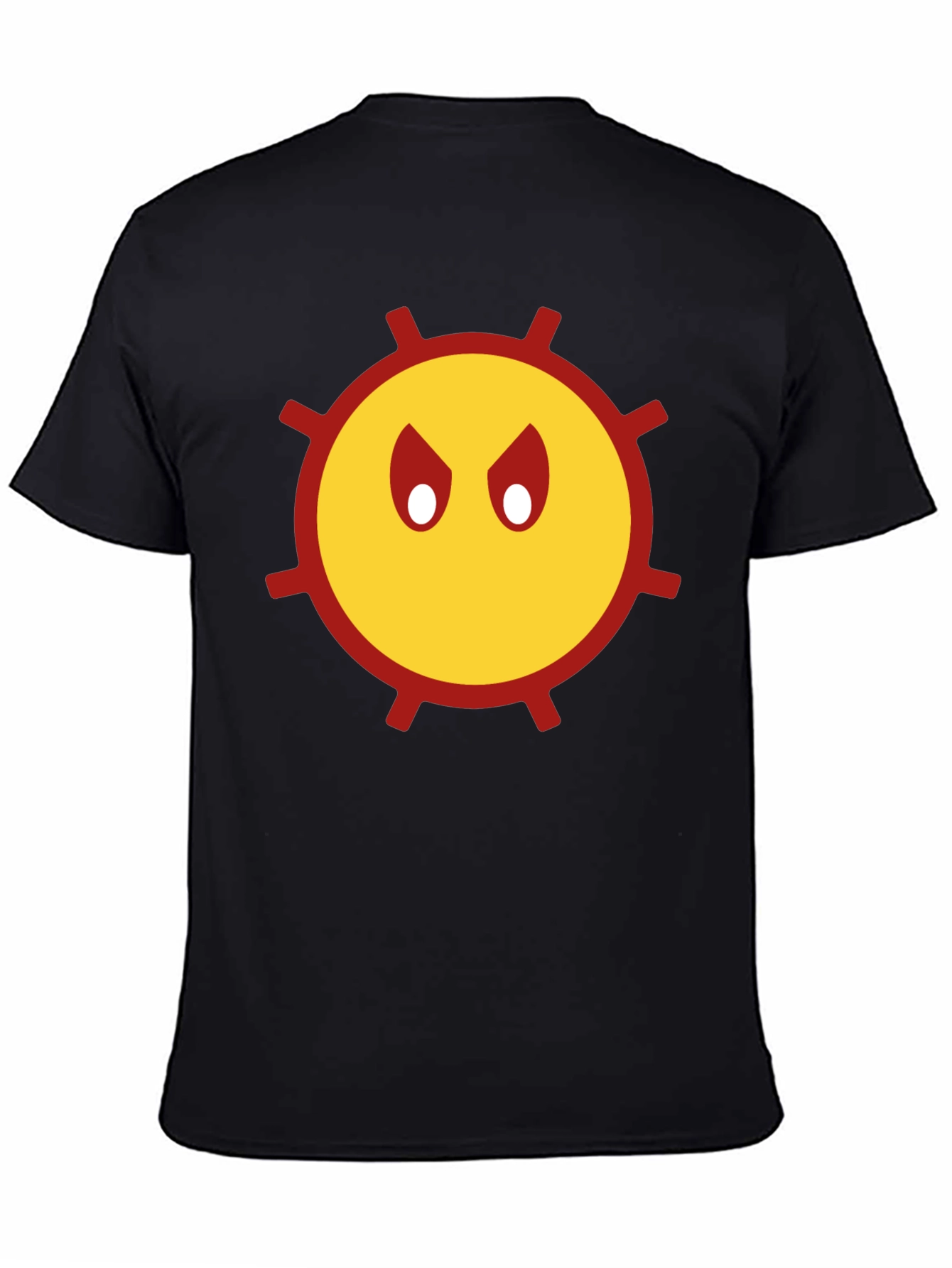 Grumpy Sun Graphic Tee - Black Cotton Shirt
