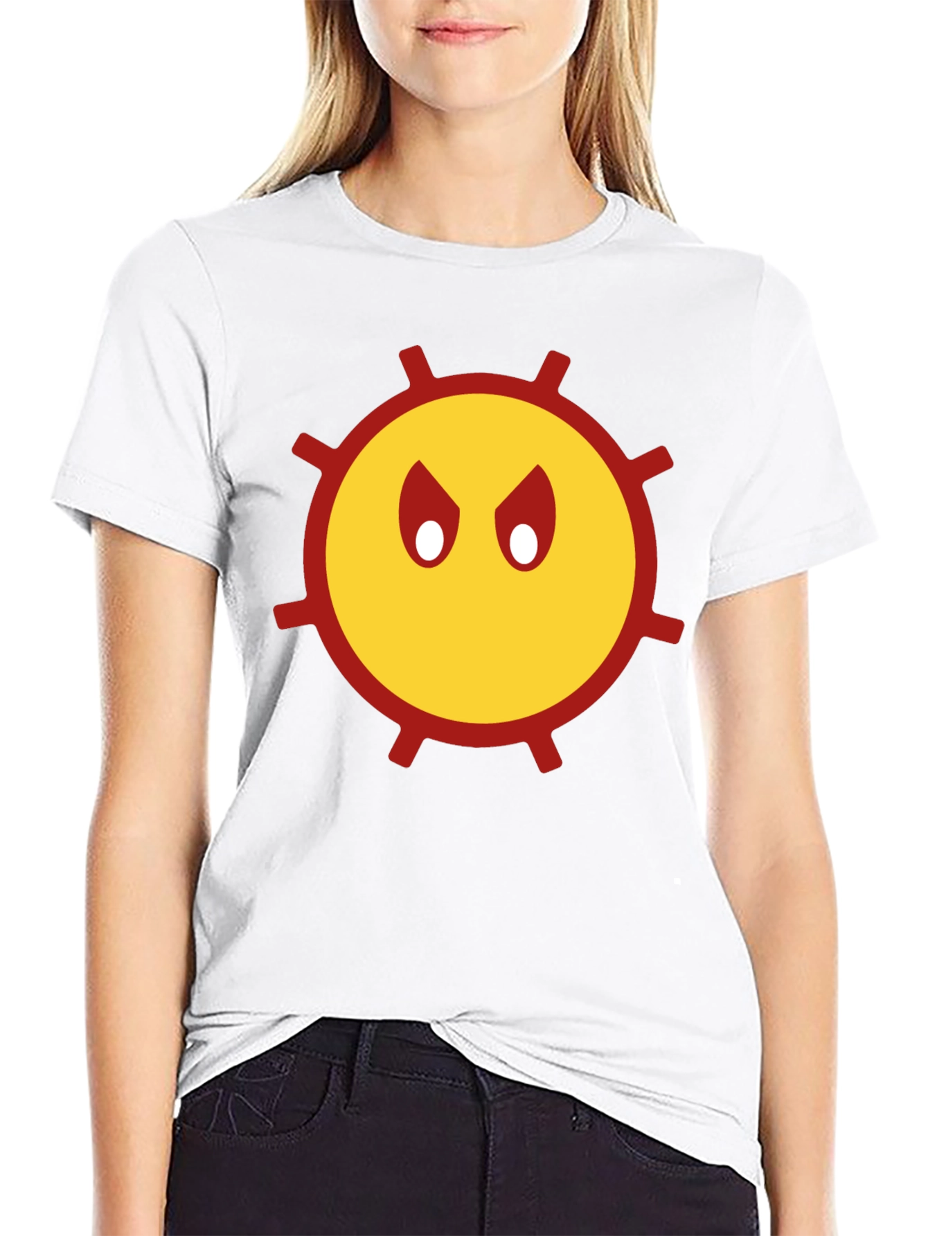 Grumpy Sun Graphic Tee - Black Cotton Shirt