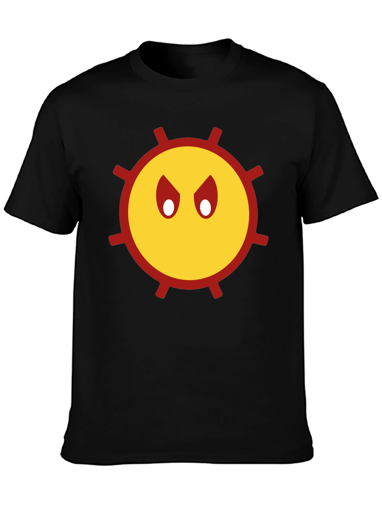 Grumpy Sun Graphic Tee - Black Cotton Shirt