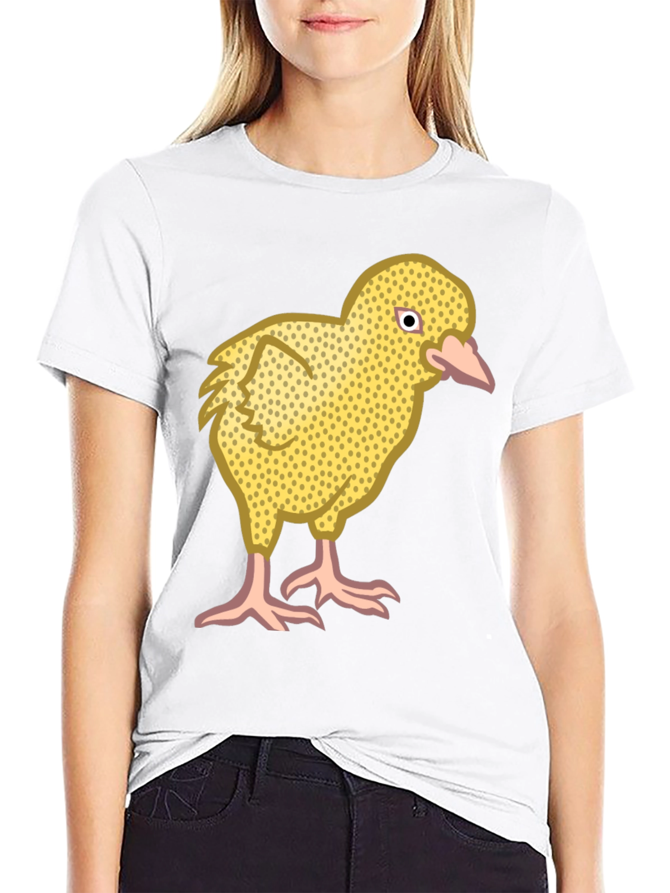 Funny Chick Graphic Black T-Shirt