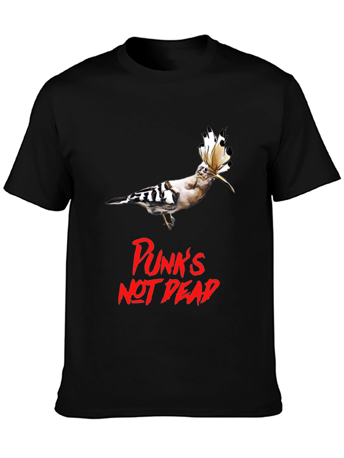 Punks Not Dead Hoopoe Bird Graphic Tee