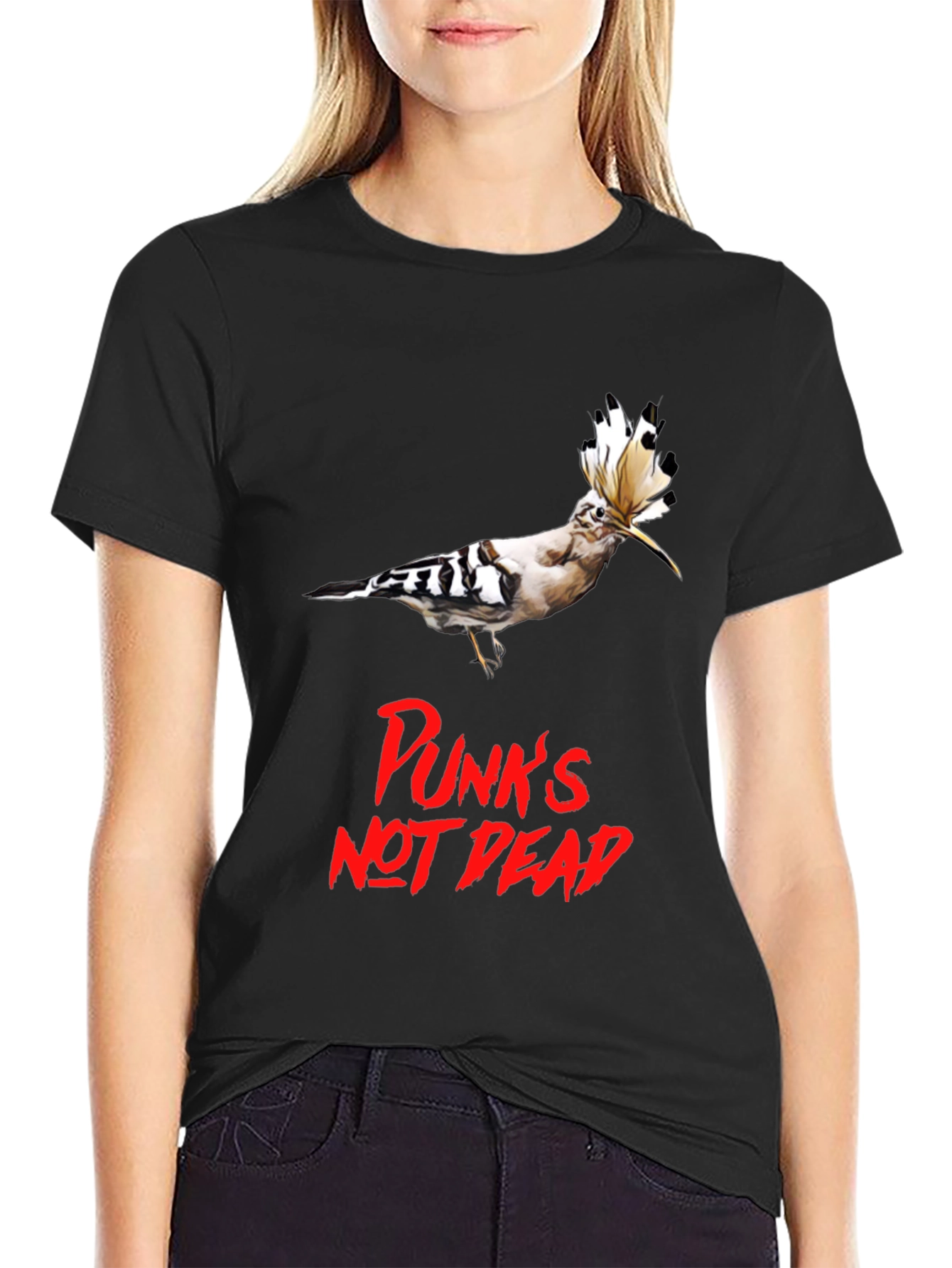 Punks Not Dead Hoopoe Bird Graphic Tee