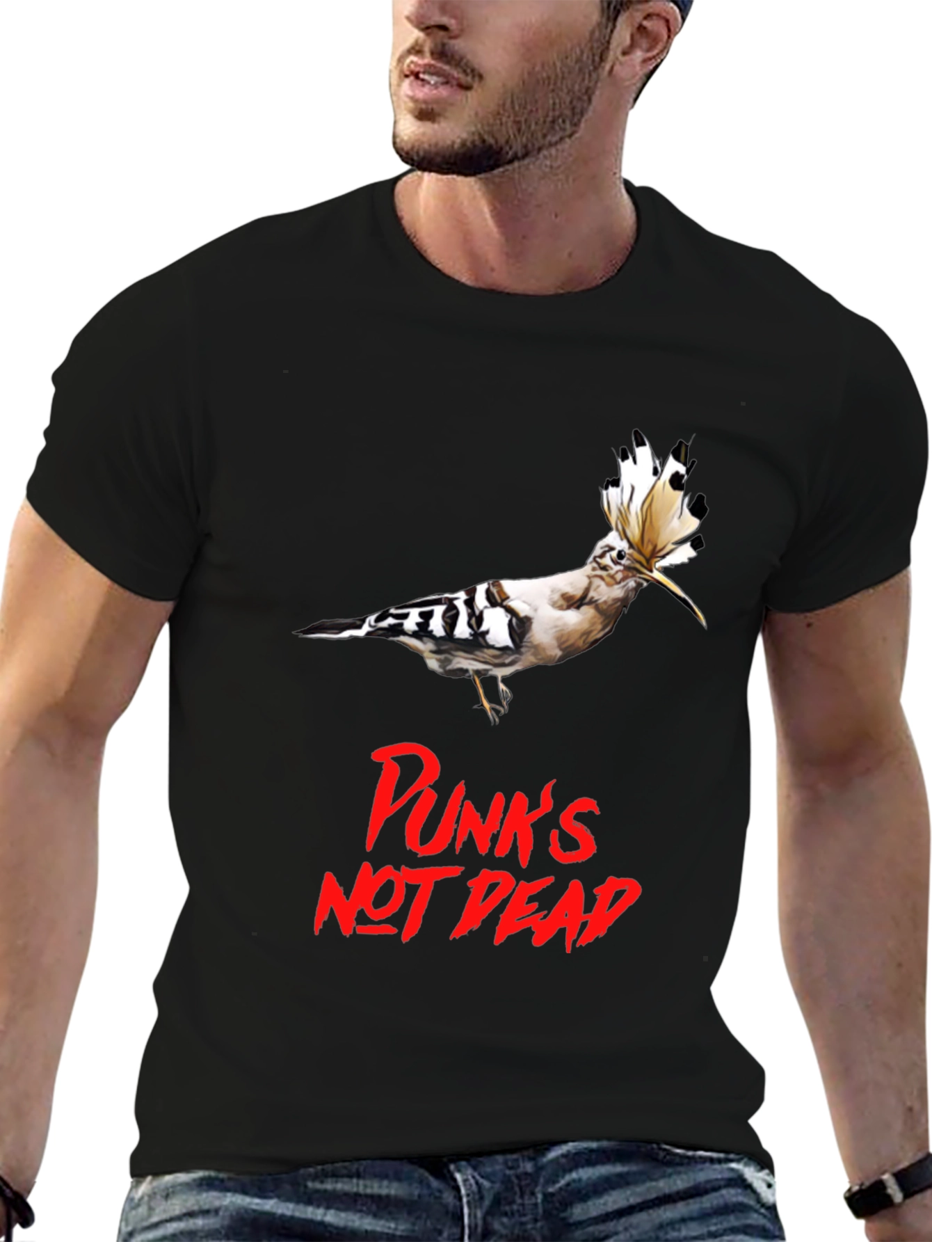 Punks Not Dead Hoopoe Bird Graphic Tee
