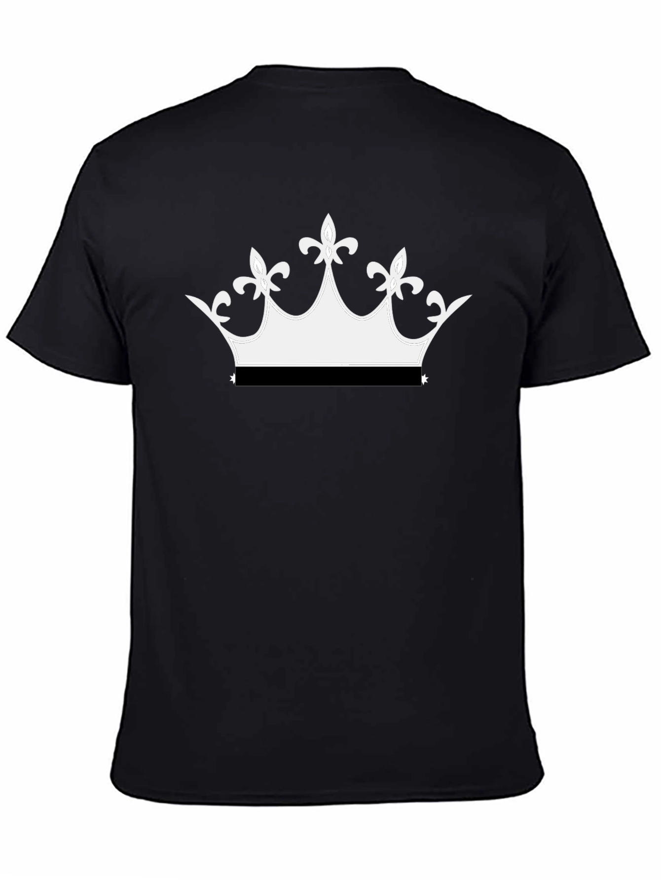 Black T-Shirt with Crown Graphic