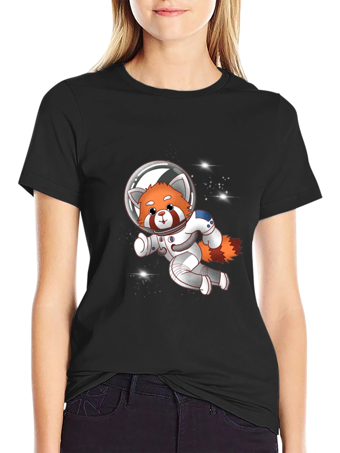 Red Panda Astronaut T-Shirt - Galaxy Explorer Tee