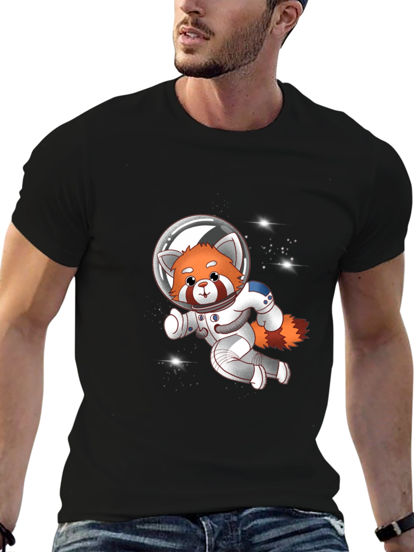 Red Panda Astronaut T-Shirt - Galaxy Explorer Tee