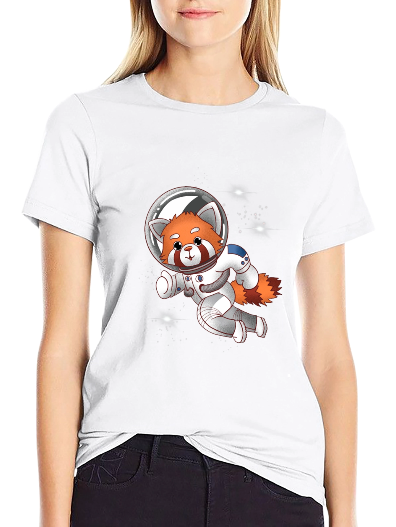 Red Panda Astronaut T-Shirt - Galaxy Explorer Tee