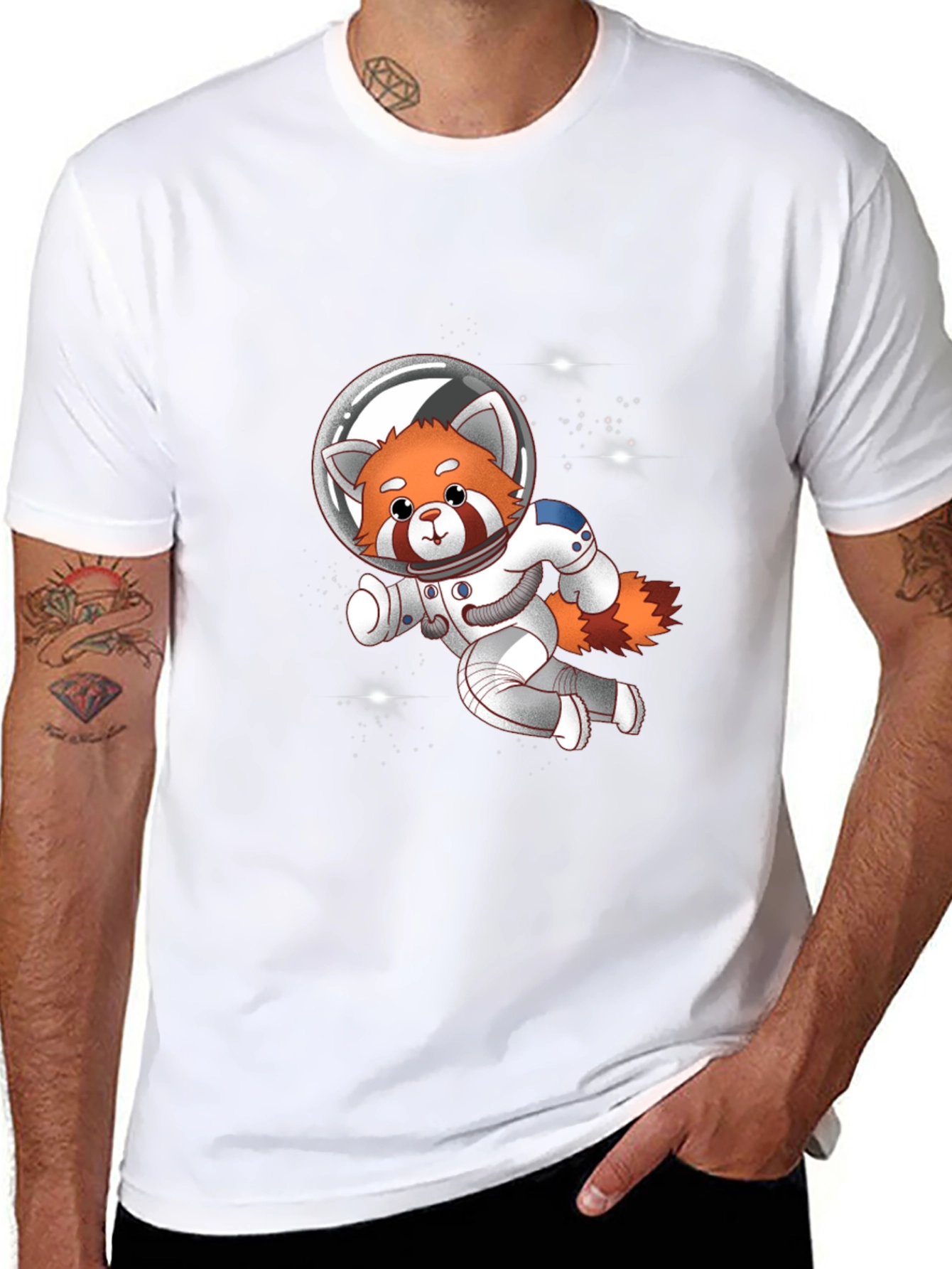 Red Panda Astronaut T-Shirt - Galaxy Explorer Tee