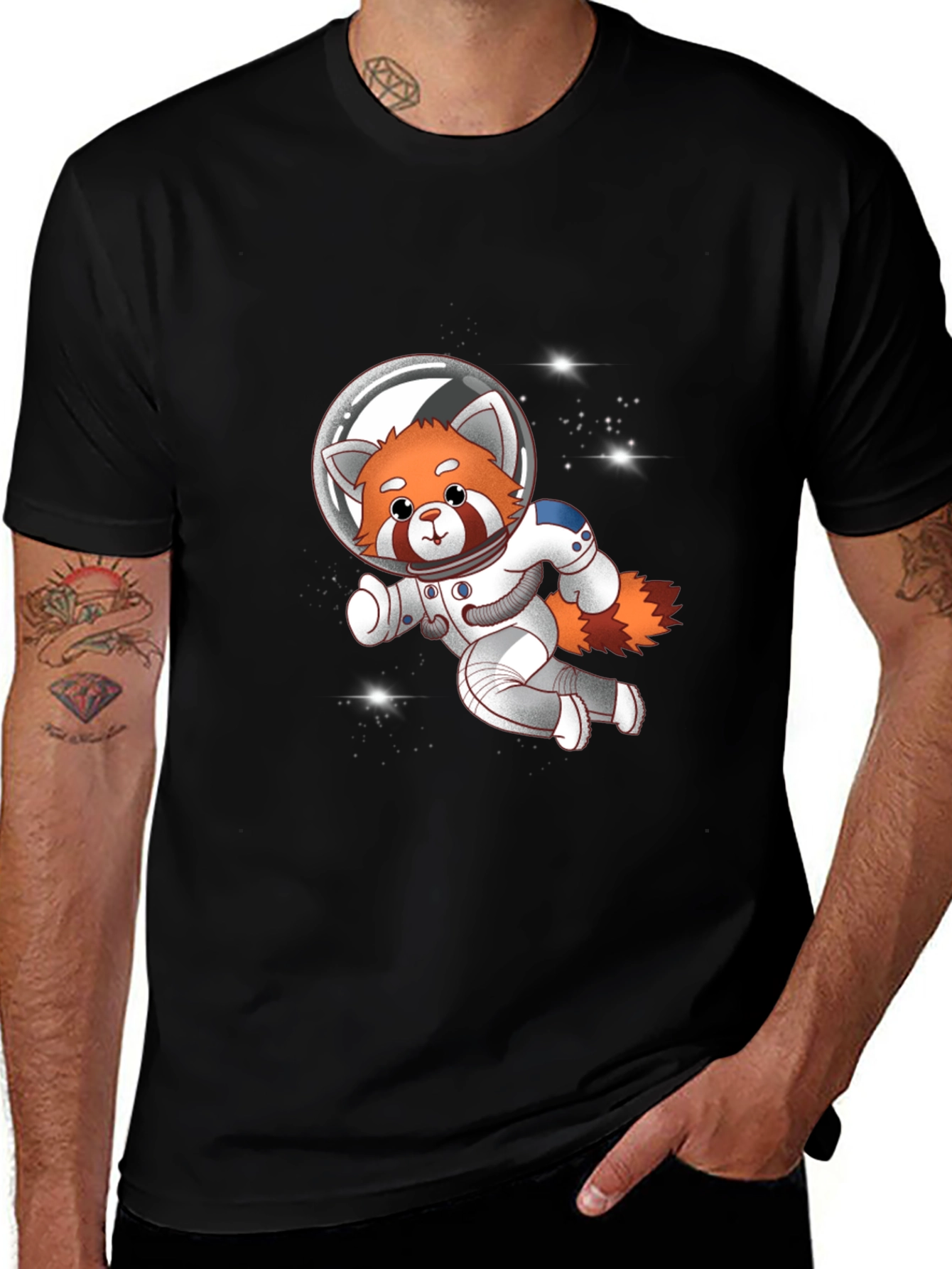 Red Panda Astronaut T-Shirt - Galaxy Explorer Tee