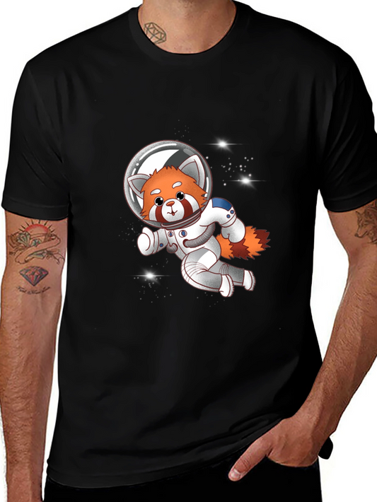 Red Panda Astronaut T-Shirt - Galaxy Explorer Tee