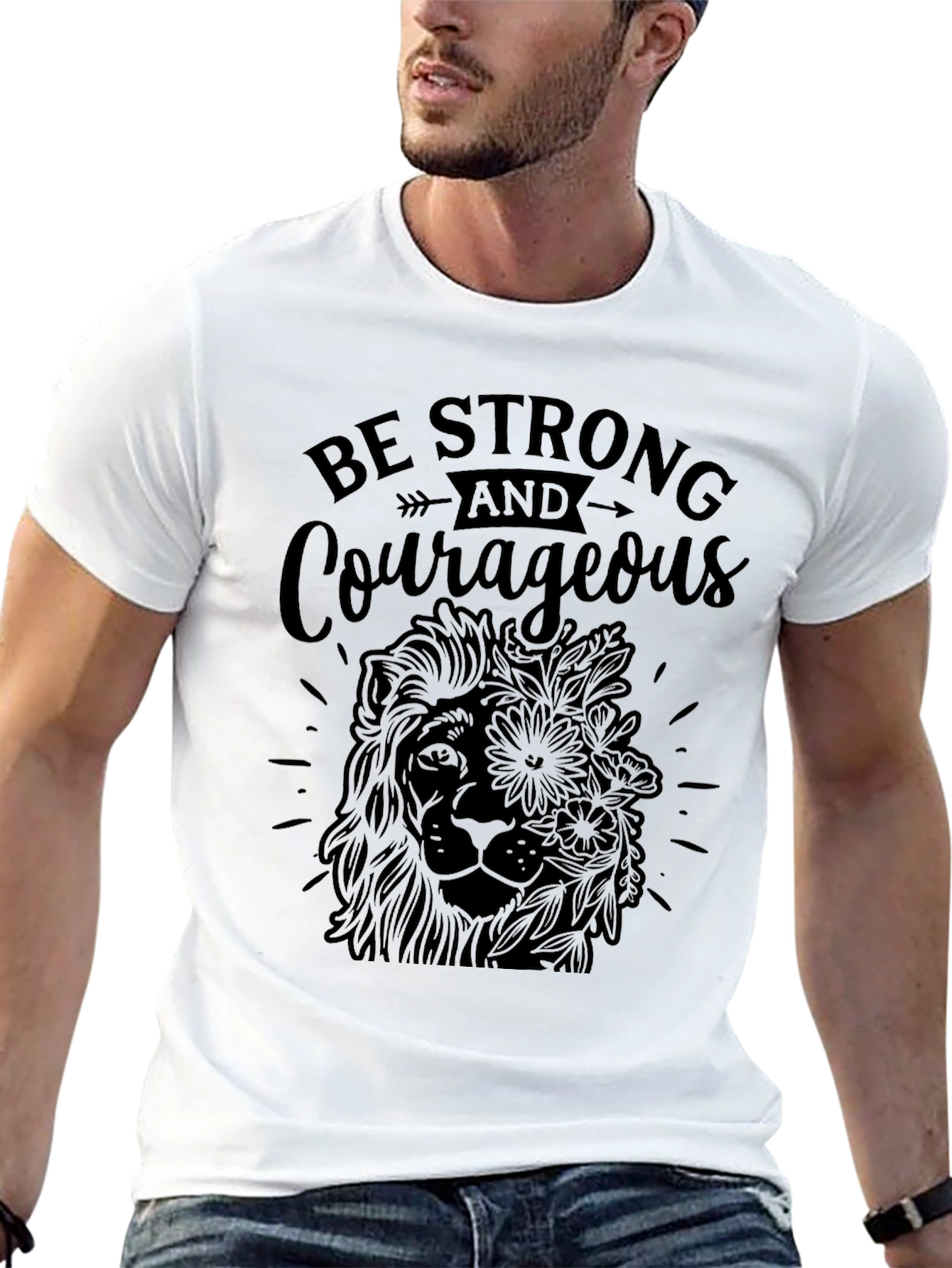 Strong & Courageous Lion Graphic Tee