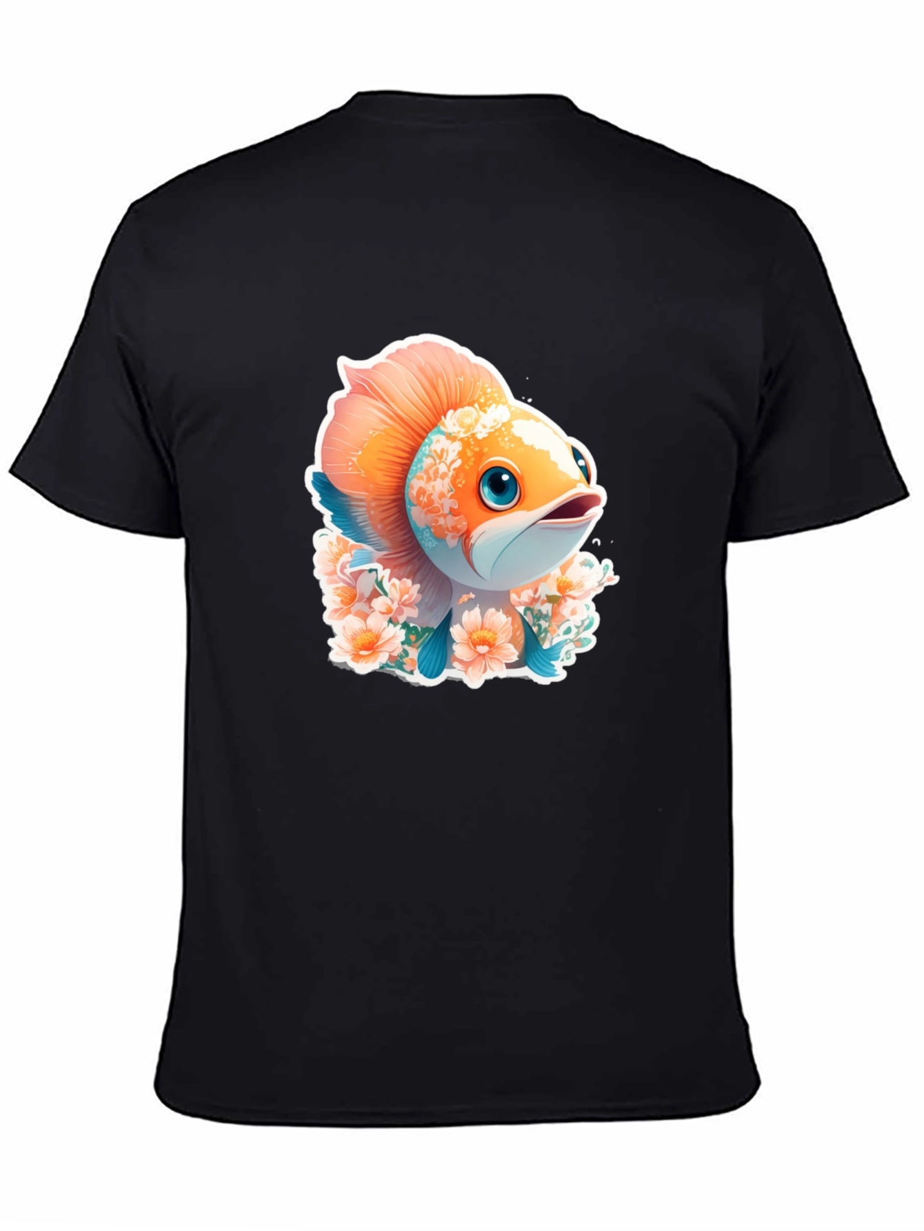 Cute Fish Floral Graphic Tee - Unique Design