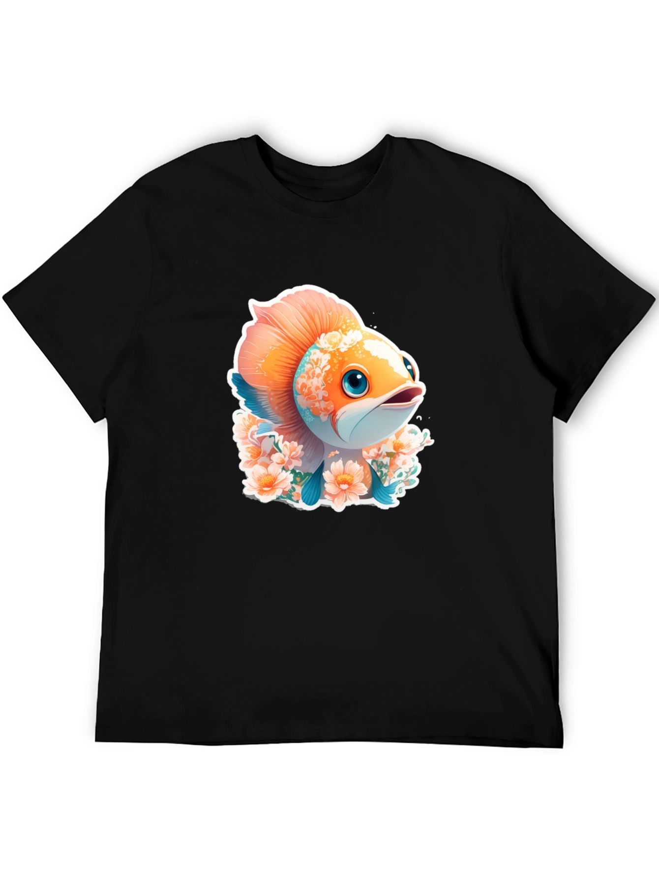 Cute Fish Floral Graphic Tee - Unique Design