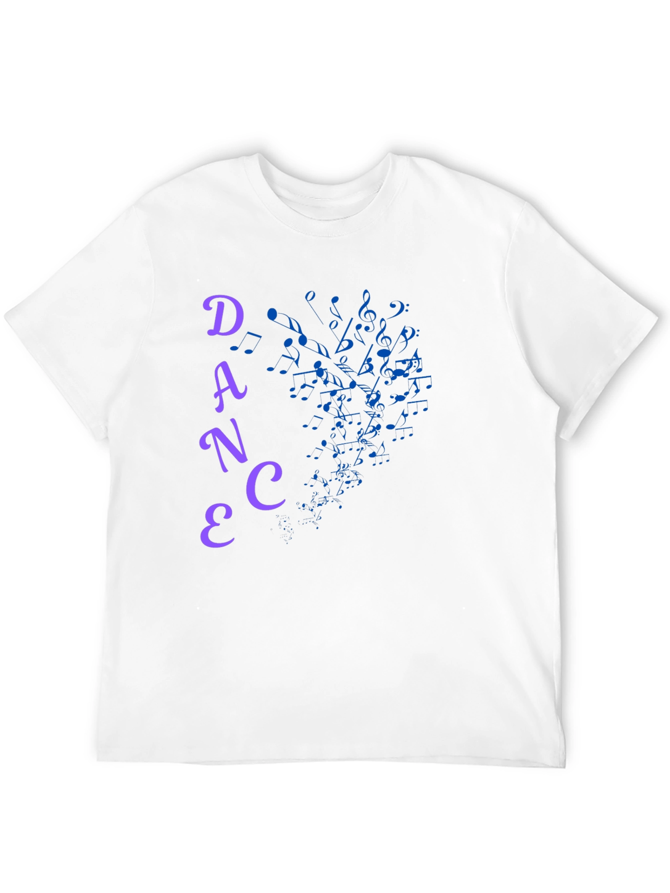 Dance Music Notes Graphic Tee - Black