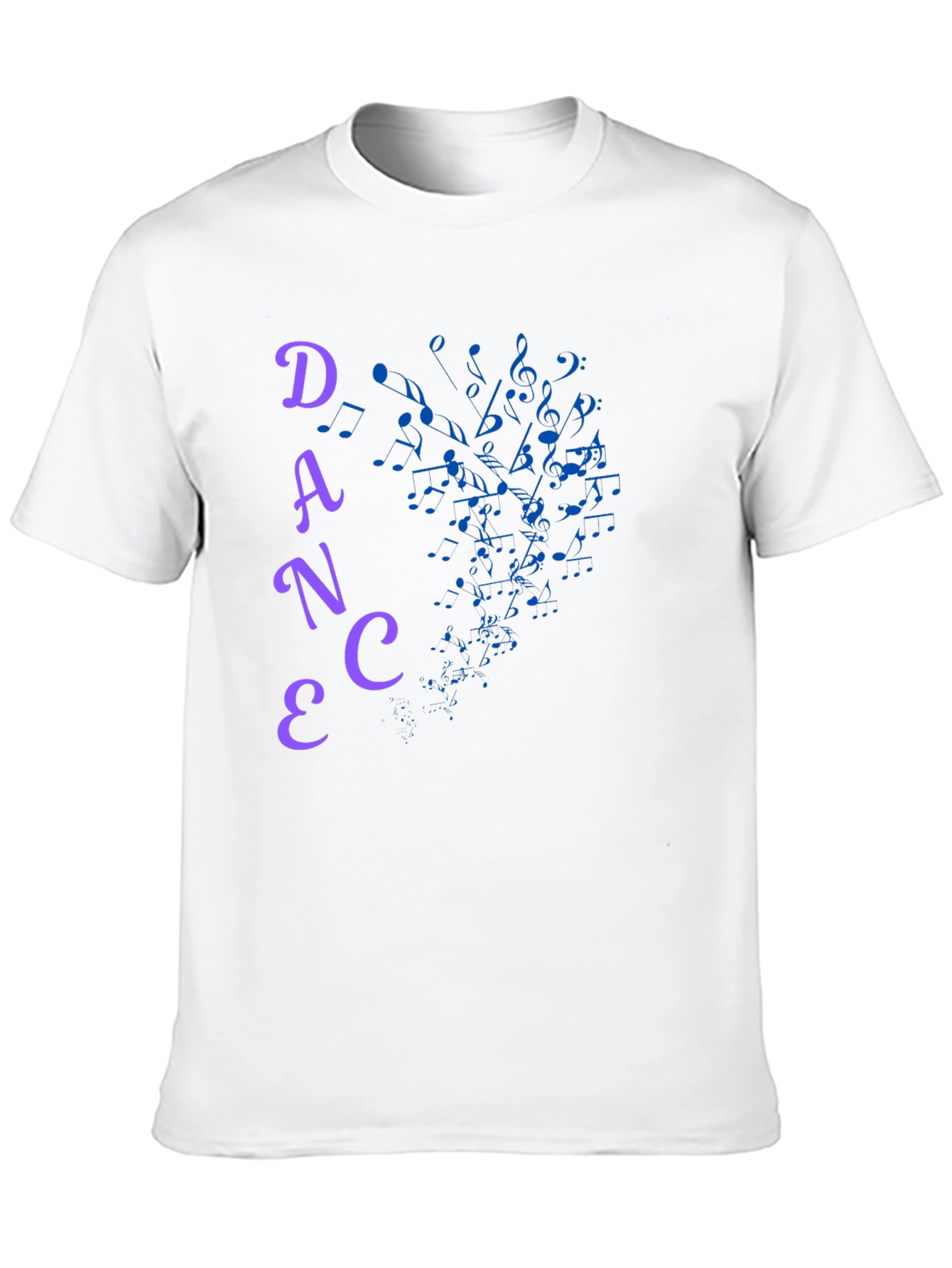 Dance Music Notes Graphic Tee - Black