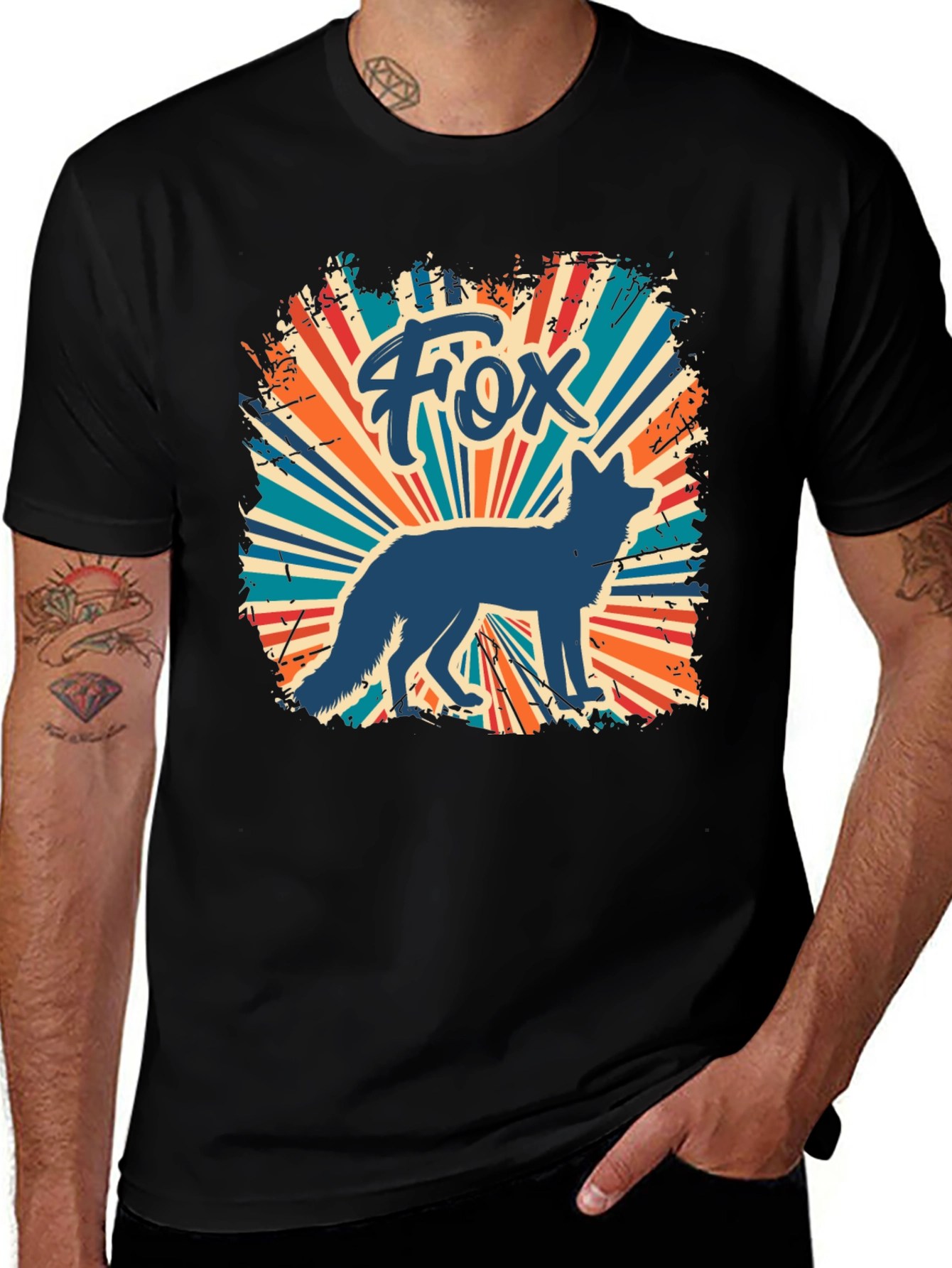 Retro Fox Graphic Tee - Cool Animal T-Shirt