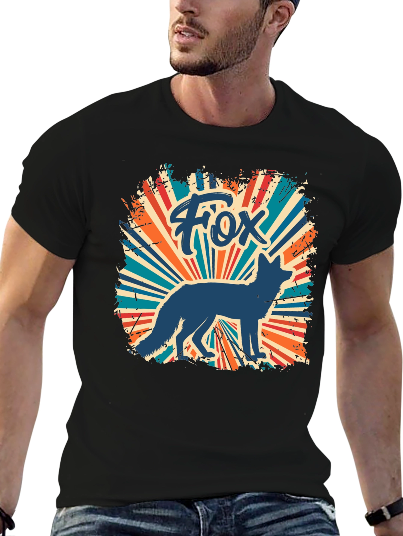Retro Fox Graphic Tee - Cool Animal T-Shirt