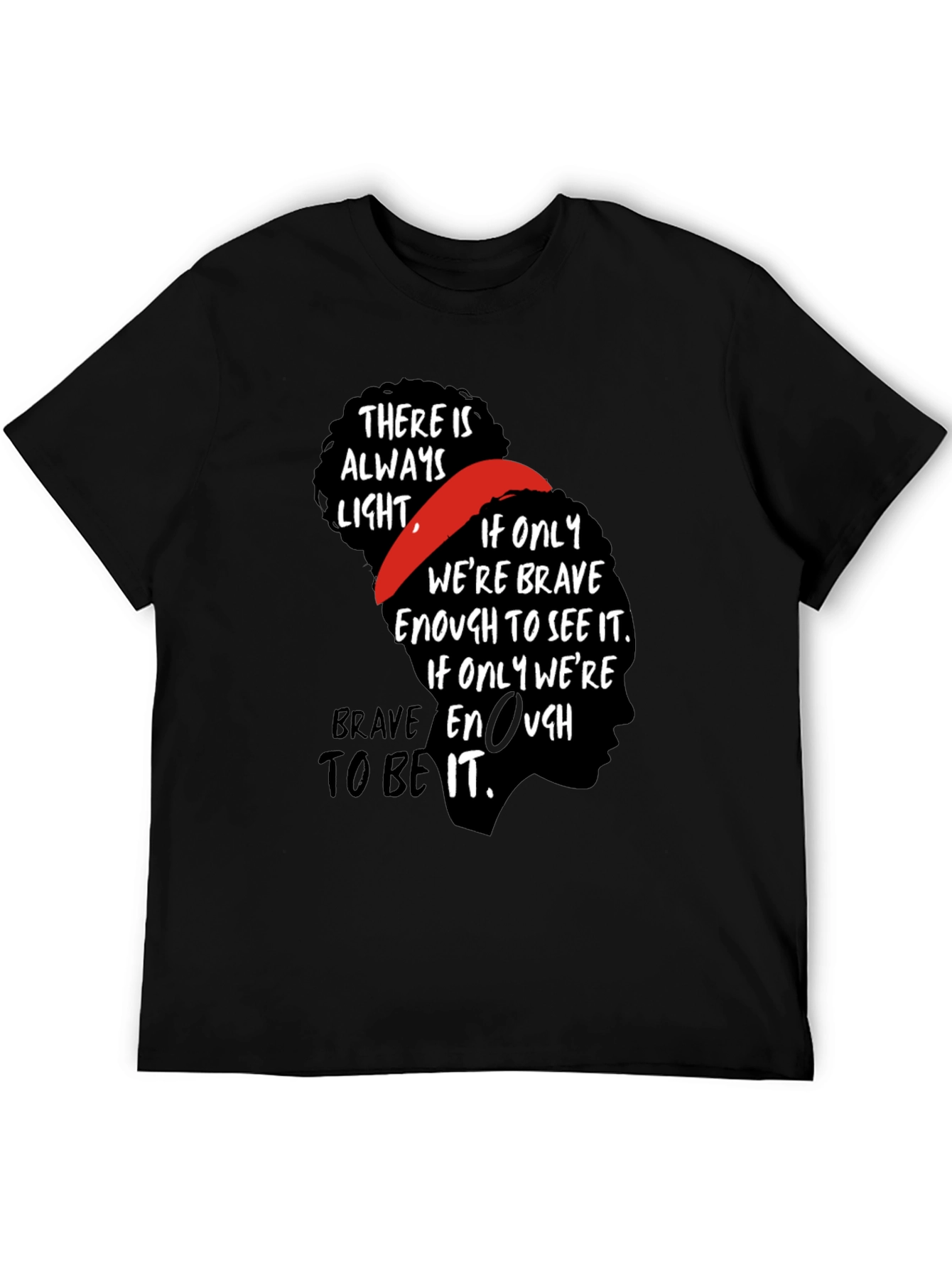 Inspirational Bravery Graphic Tee - Black