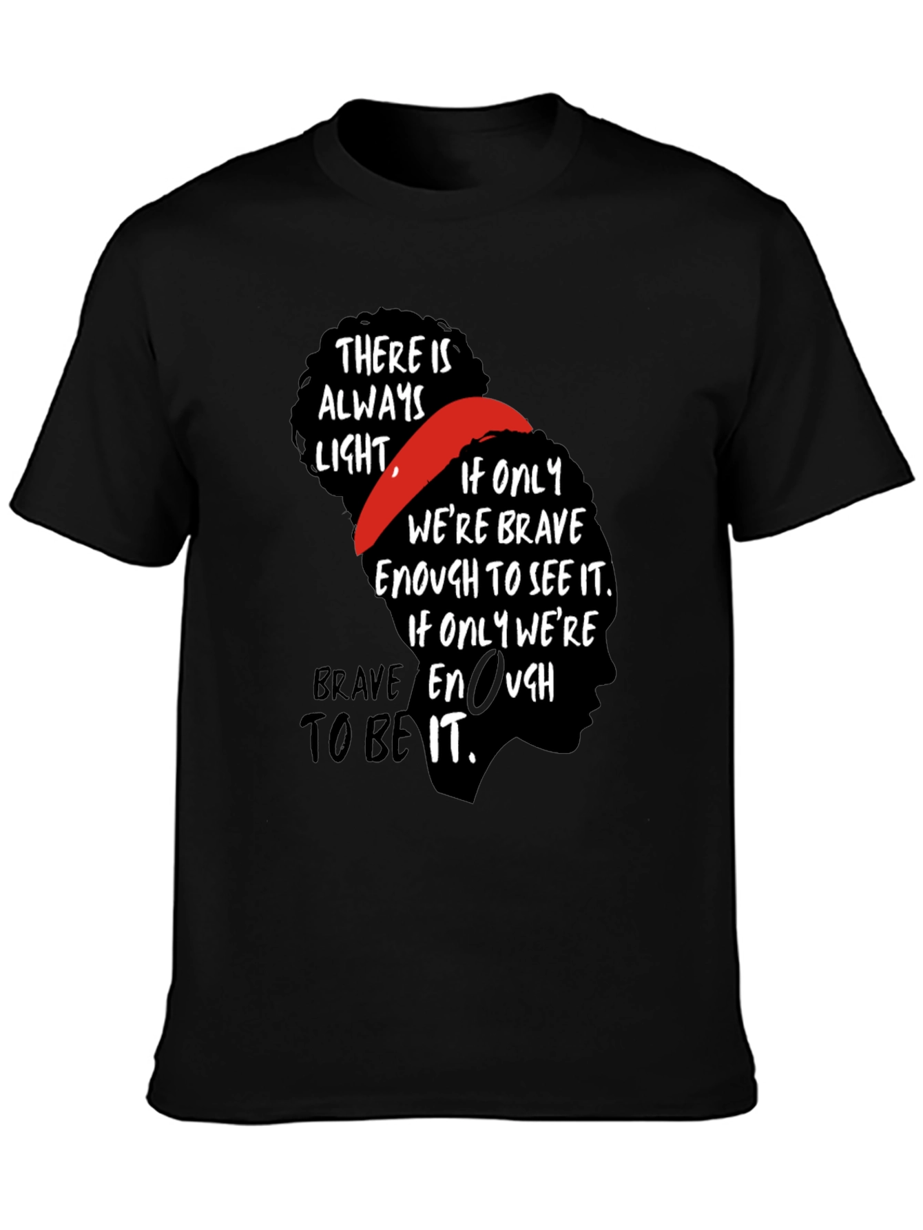 Inspirational Bravery Graphic Tee - Black