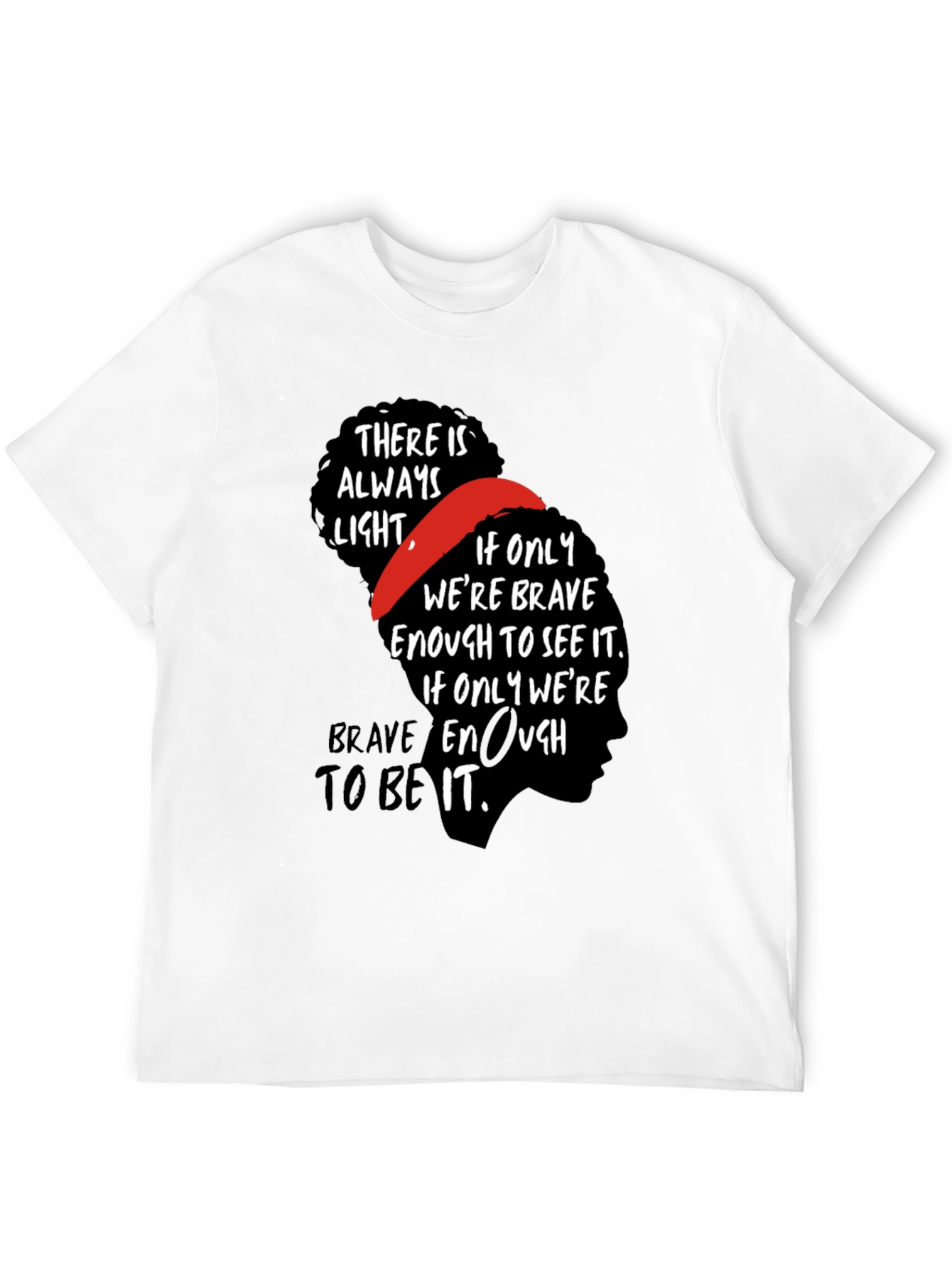 Inspirational Bravery Graphic Tee - Black