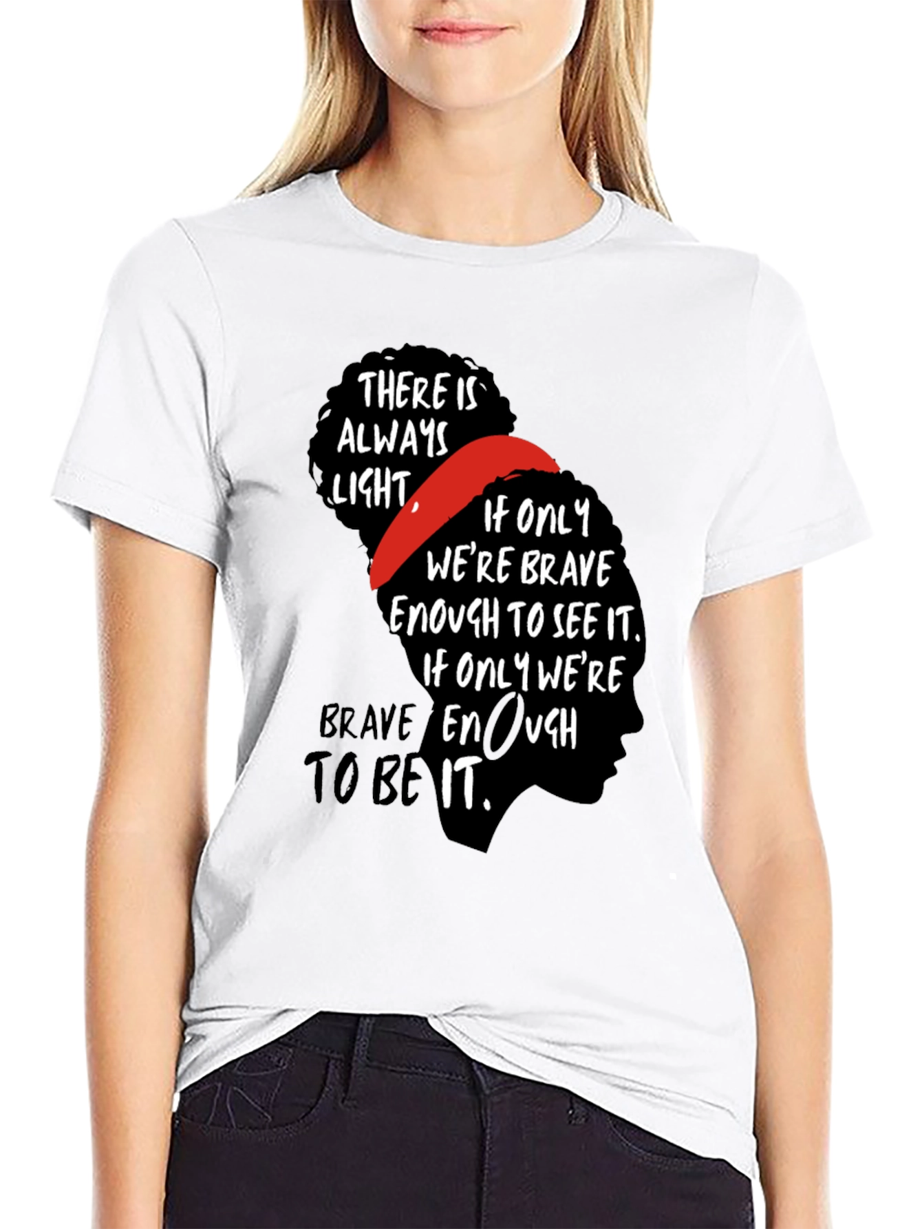 Inspirational Bravery Graphic Tee - Black