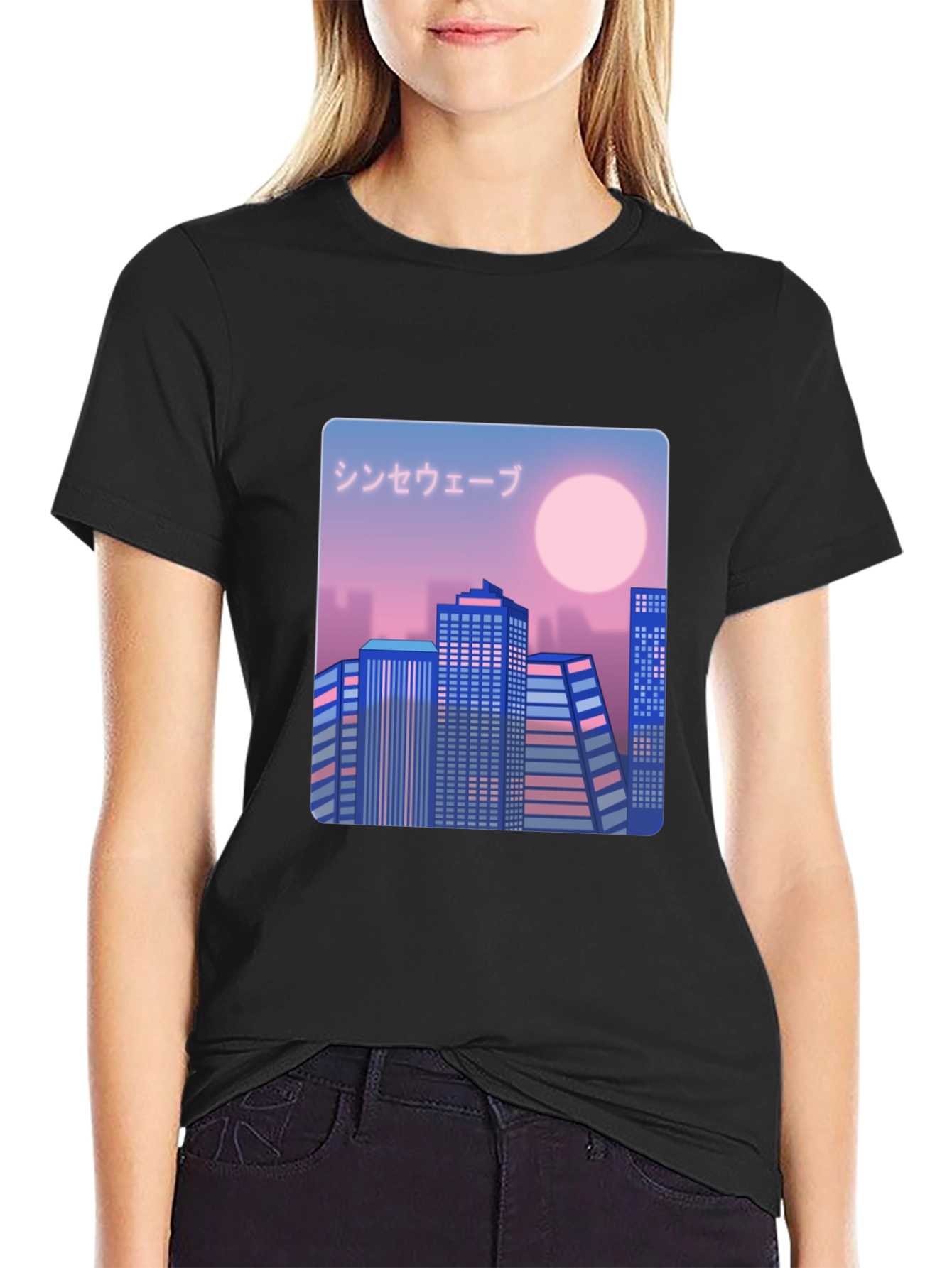 Synthwave Cityscape Graphic Tee - Retro Style