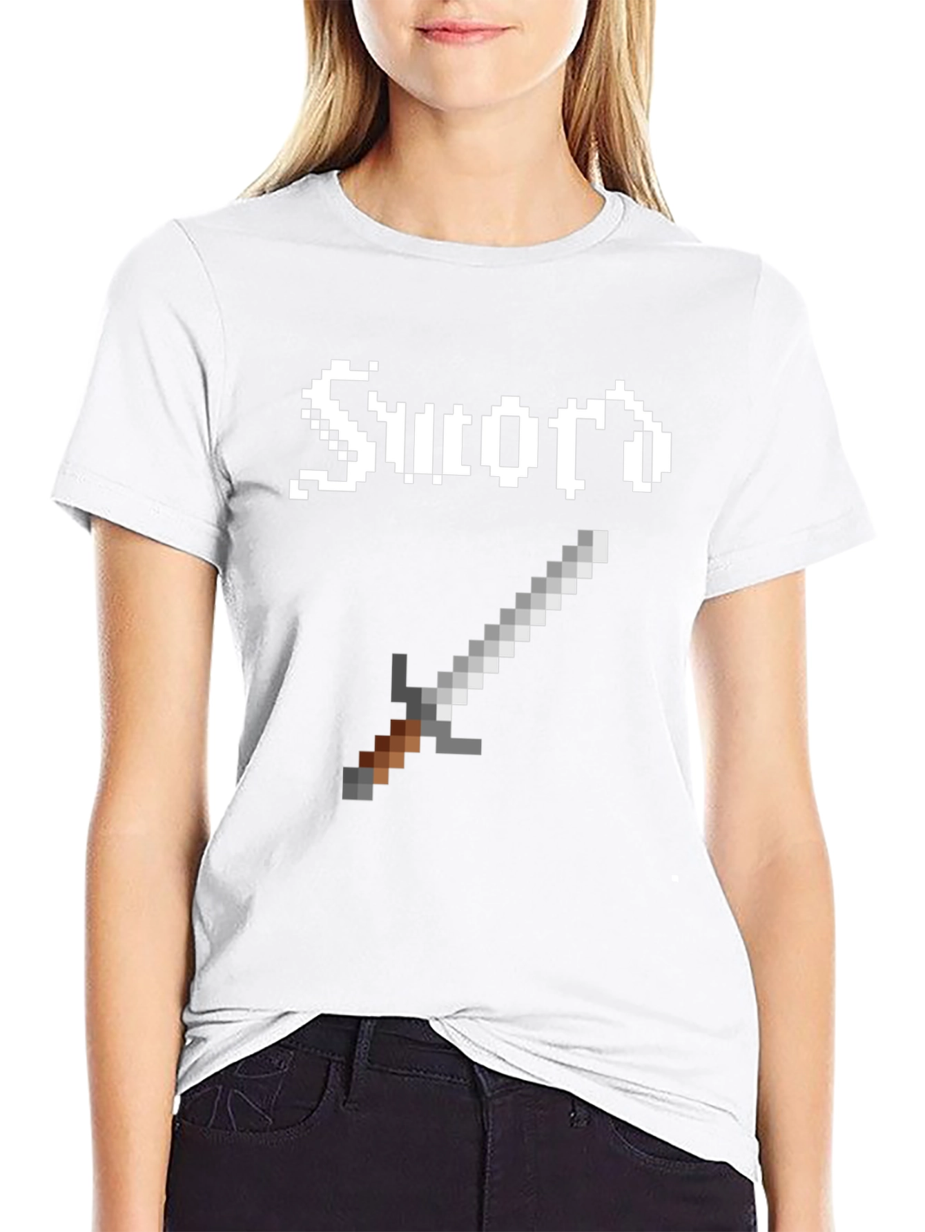 Pixel Sword Graphic Tee - Retro Gaming Shirt
