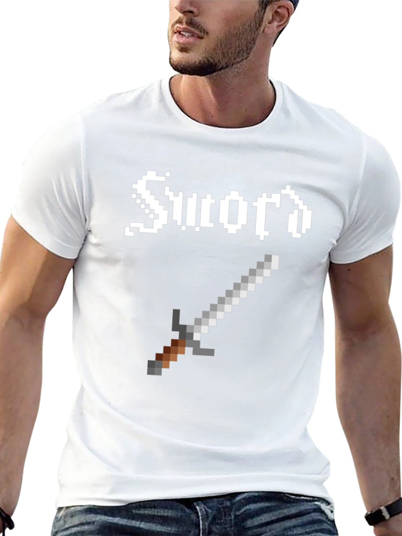 Pixel Sword Graphic Tee - Retro Gaming Shirt